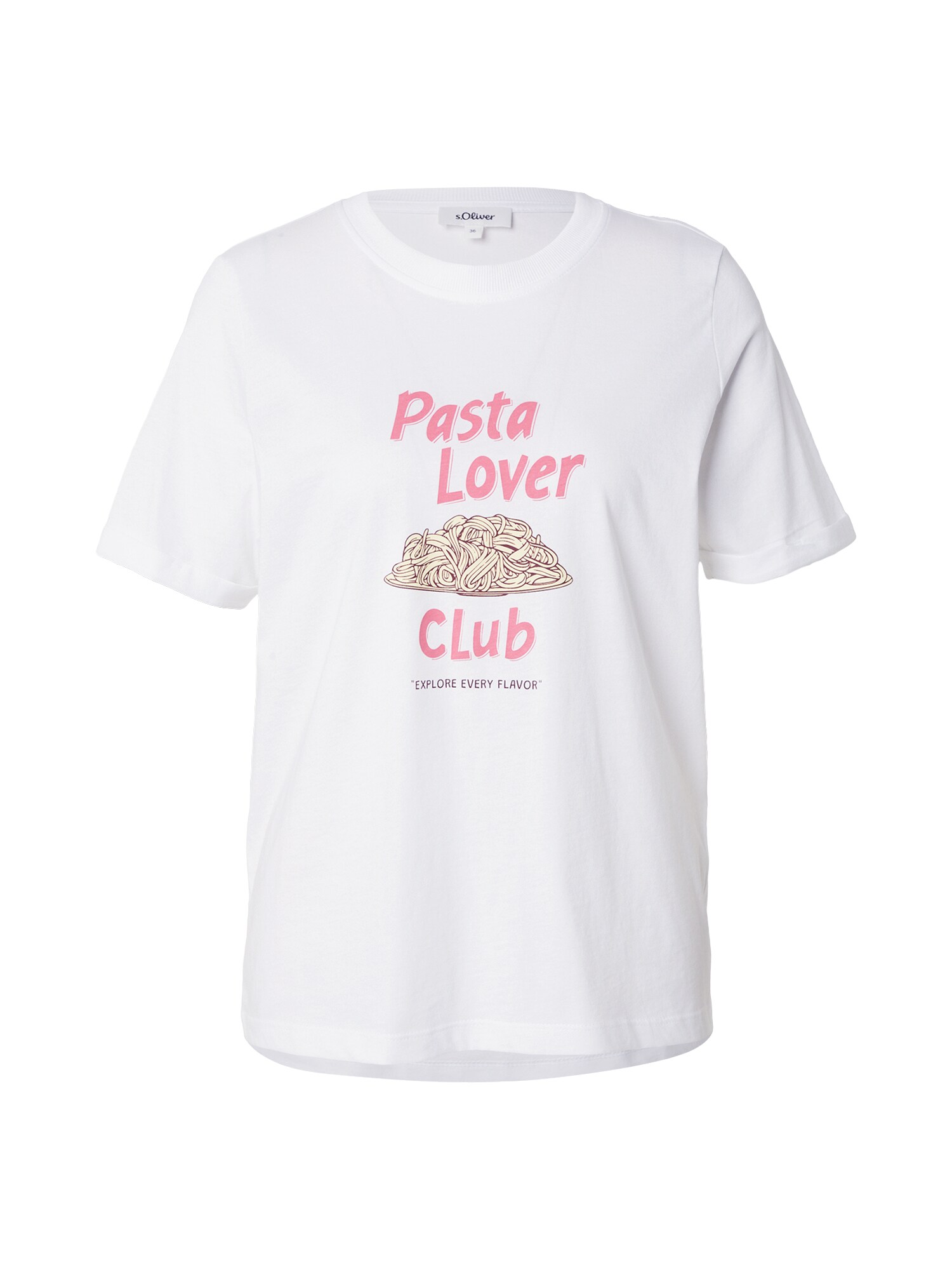 s.Oliver Tricou galben pastel / roz / alb