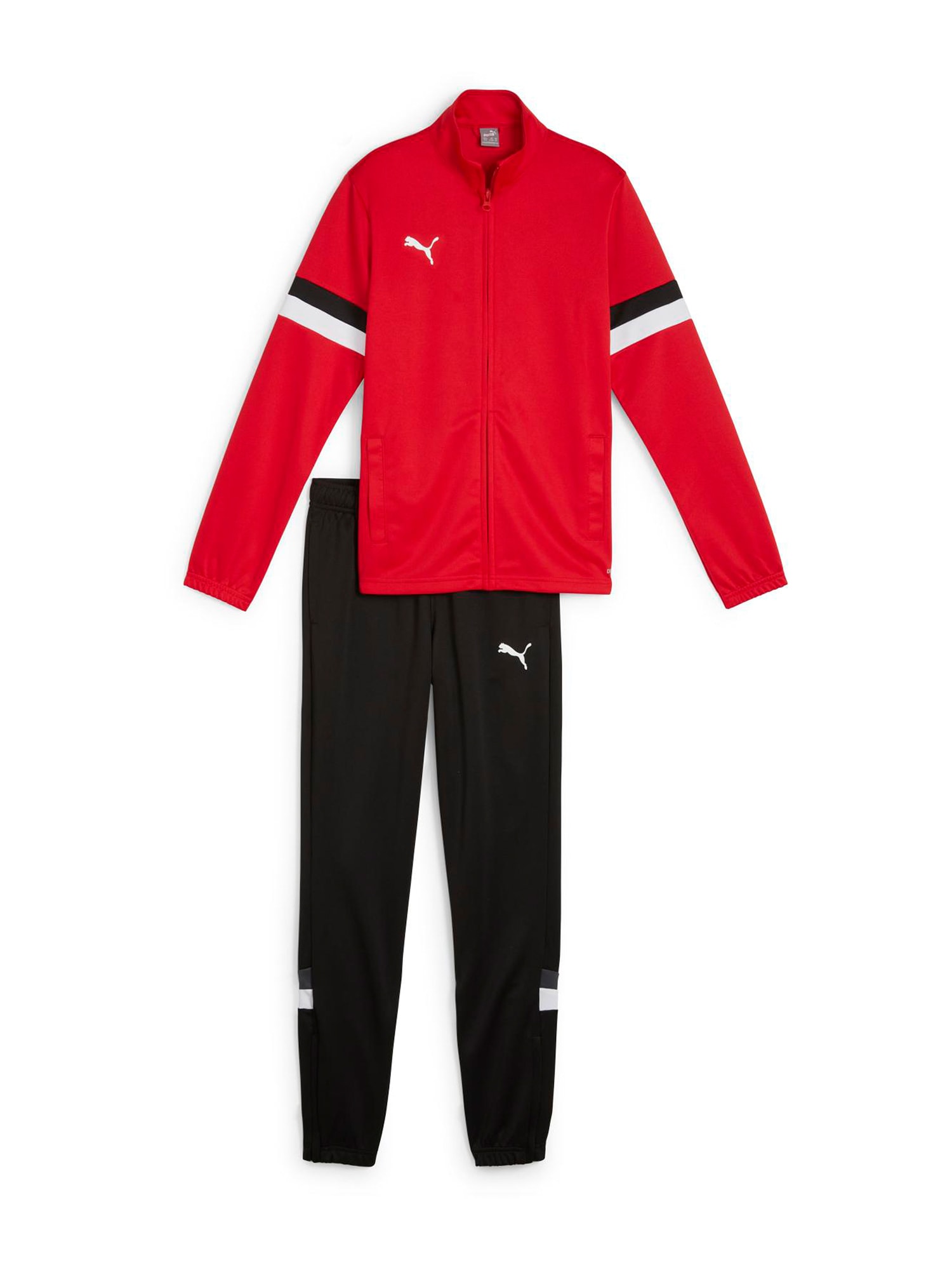 PUMA Облекло за трениране 'TeamRise'  сиво / червено / черно / мръсно бяло