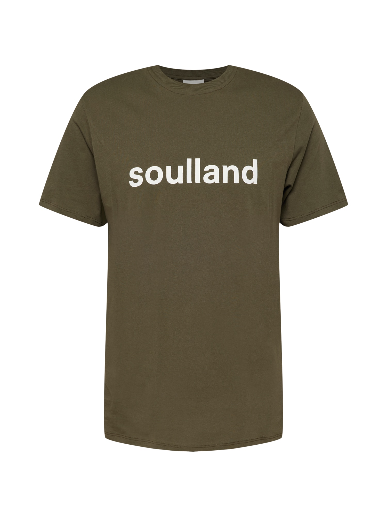 Soulland Marškinėliai 'Chuck' alyvuogių spalva / balta