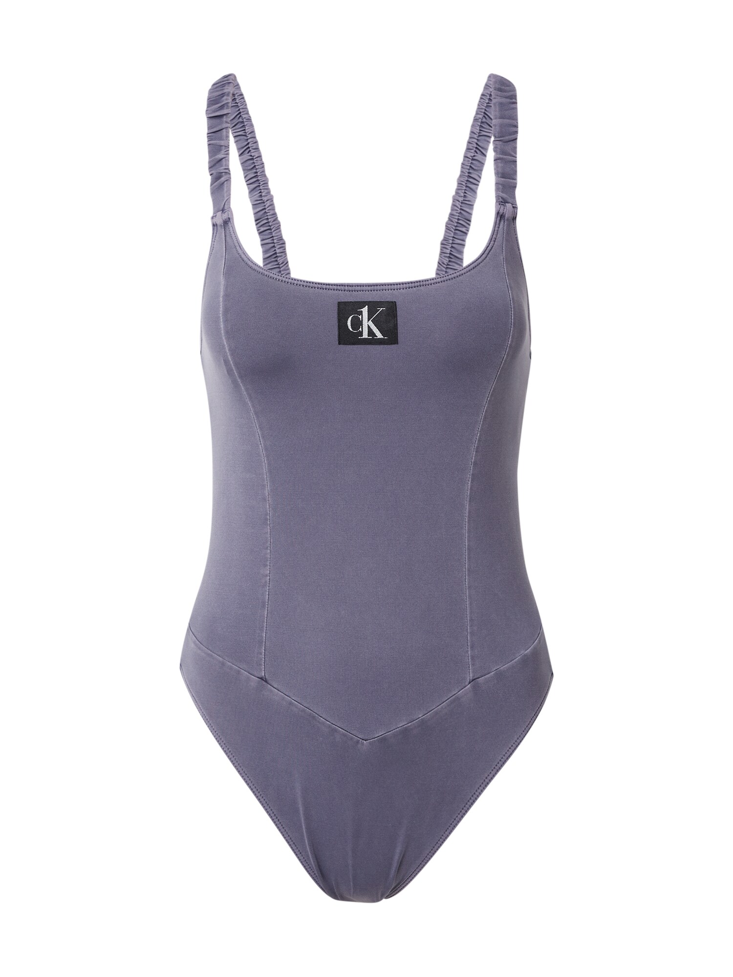 Calvin Klein Swimwear Jednodielne plavky  modrosivá / čierna / biela