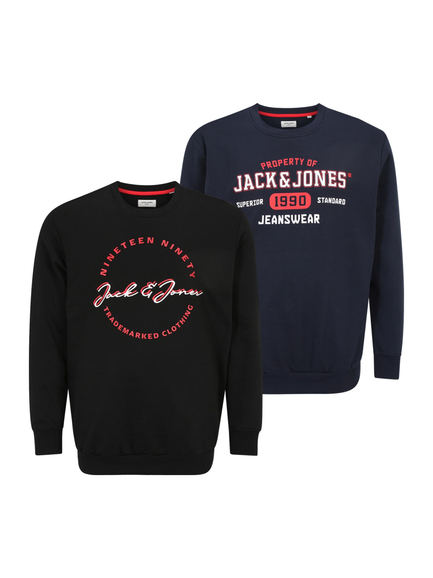 Jack & Jones Plus Sweatshirt navy / schwarz / rot / offwhite