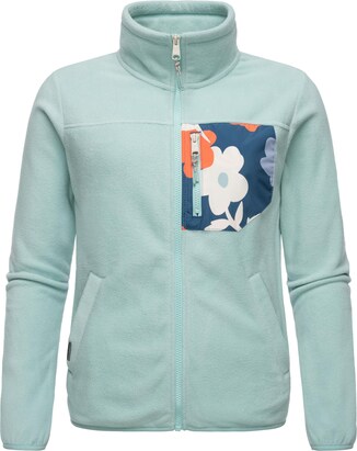 Ragwear Fleece jas ‘Appolo’ Donkerblauw / Mintgroen / Oranje / Wit