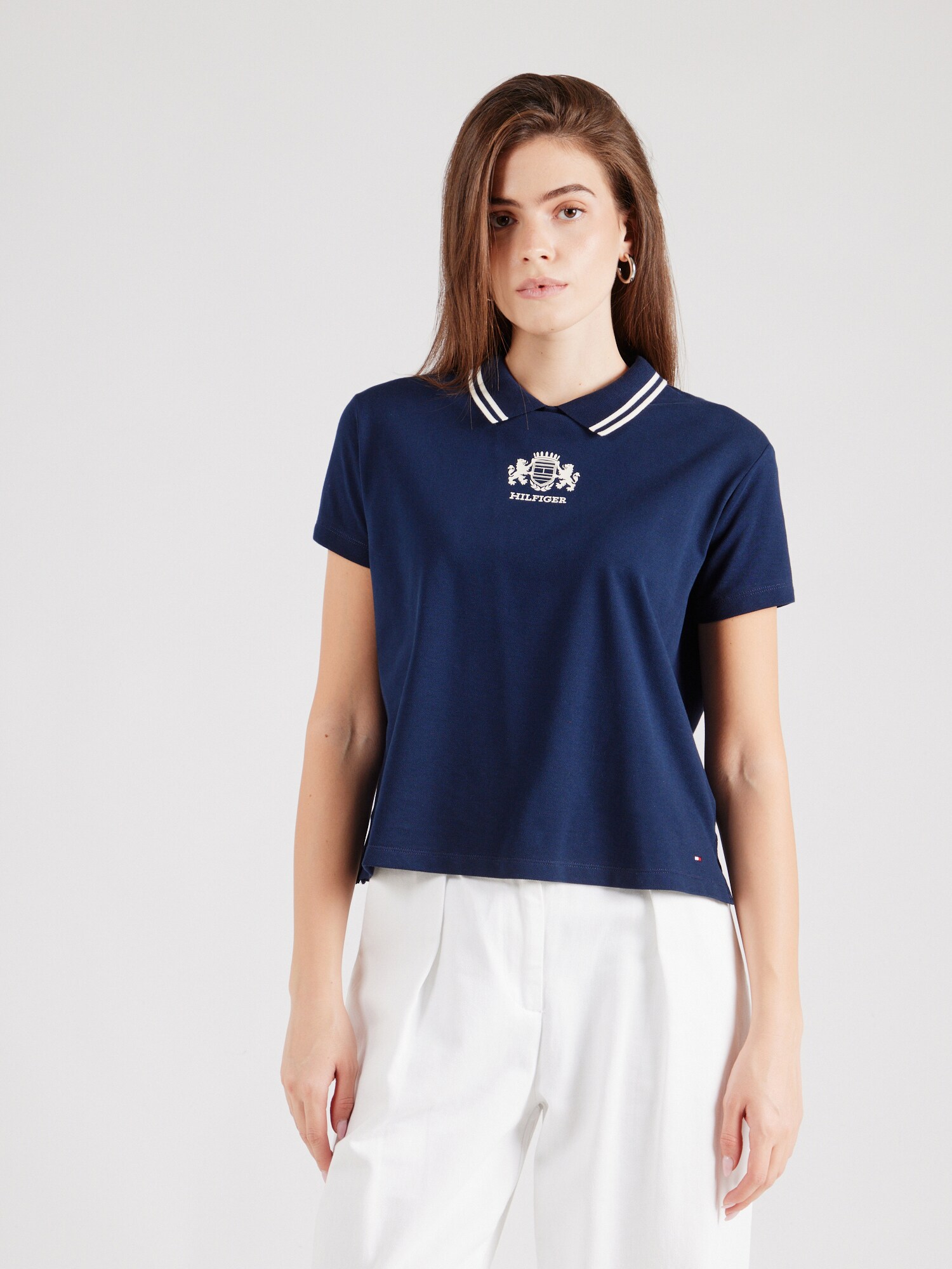 TOMMY HILFIGER Póló  sötétkék / fehér termék 2. képe