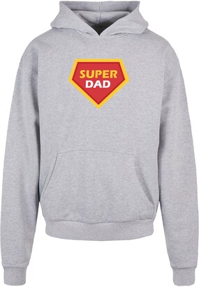 Merchcode Sweatshirt ‘Fathers Day – Super Dad’ Geel / Grijs / Rood