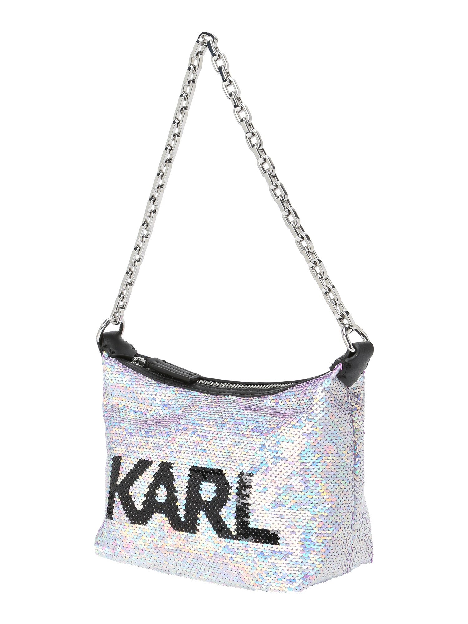 Karl Lagerfeld Kabelka na rameno  čierna / strieborná