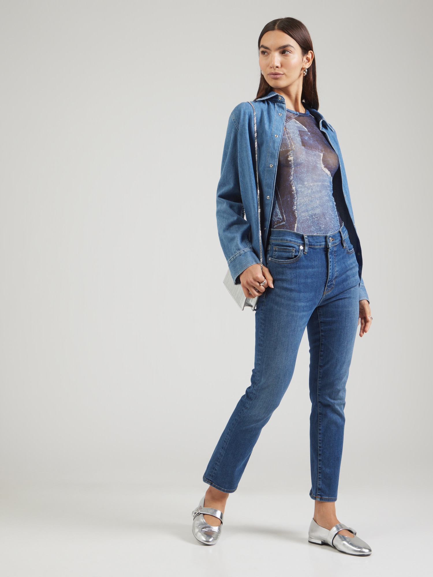 FRAME Džínsy modrá denim (obrázok 4)