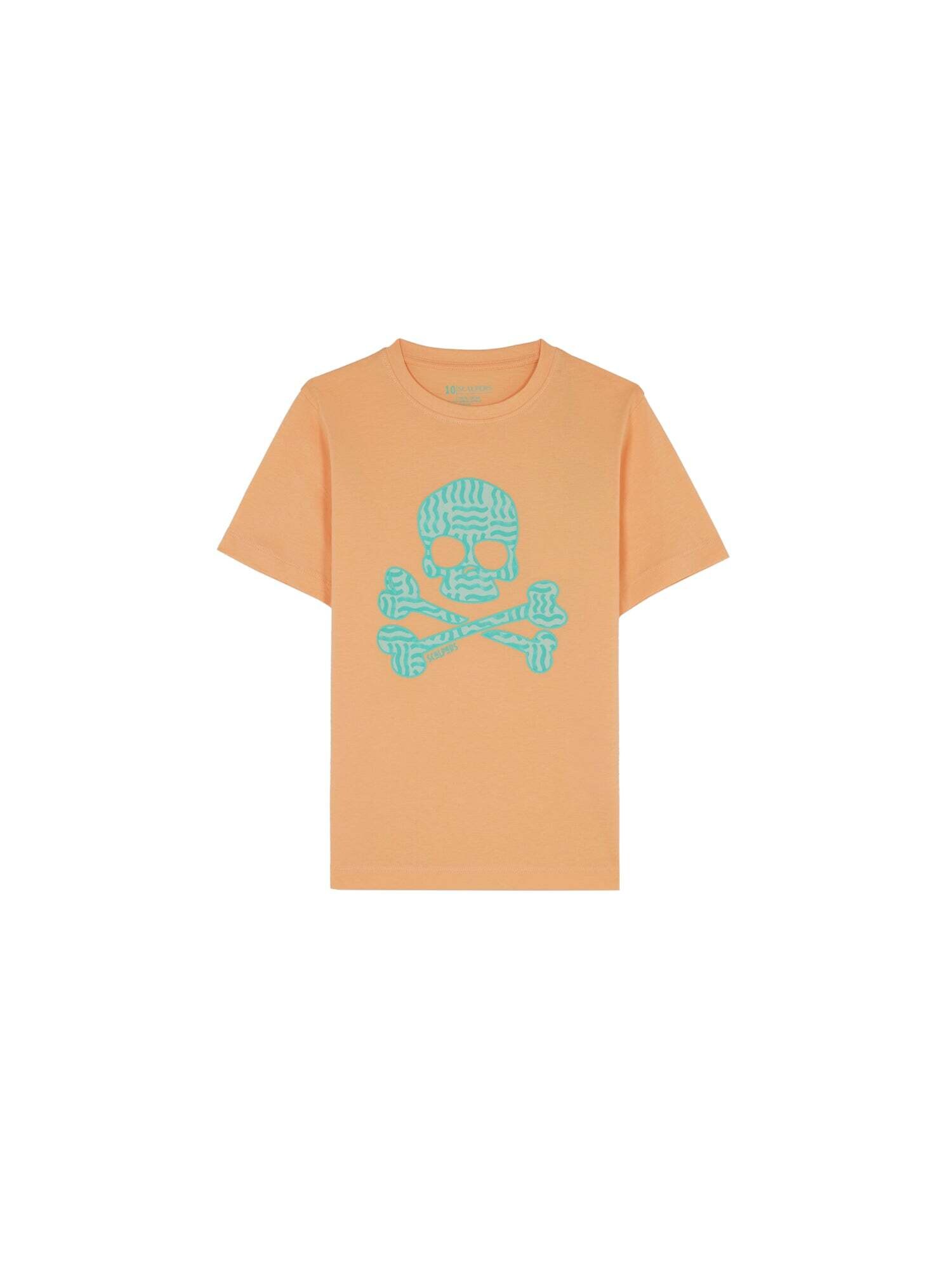 Scalpers Póló 'Waves Skull'  türkiz / menta / világos narancs akciós termékkép 1