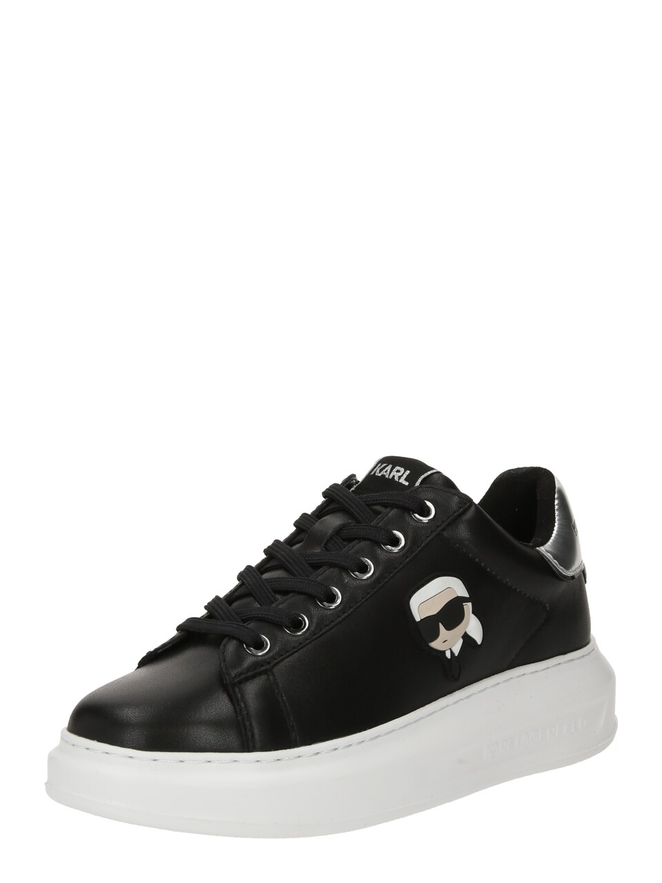 Låg sneaker nude / svart / silver