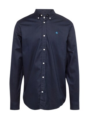 Scotch & Soda Overhemd ‘Essentials’ Navy / Neonblauw