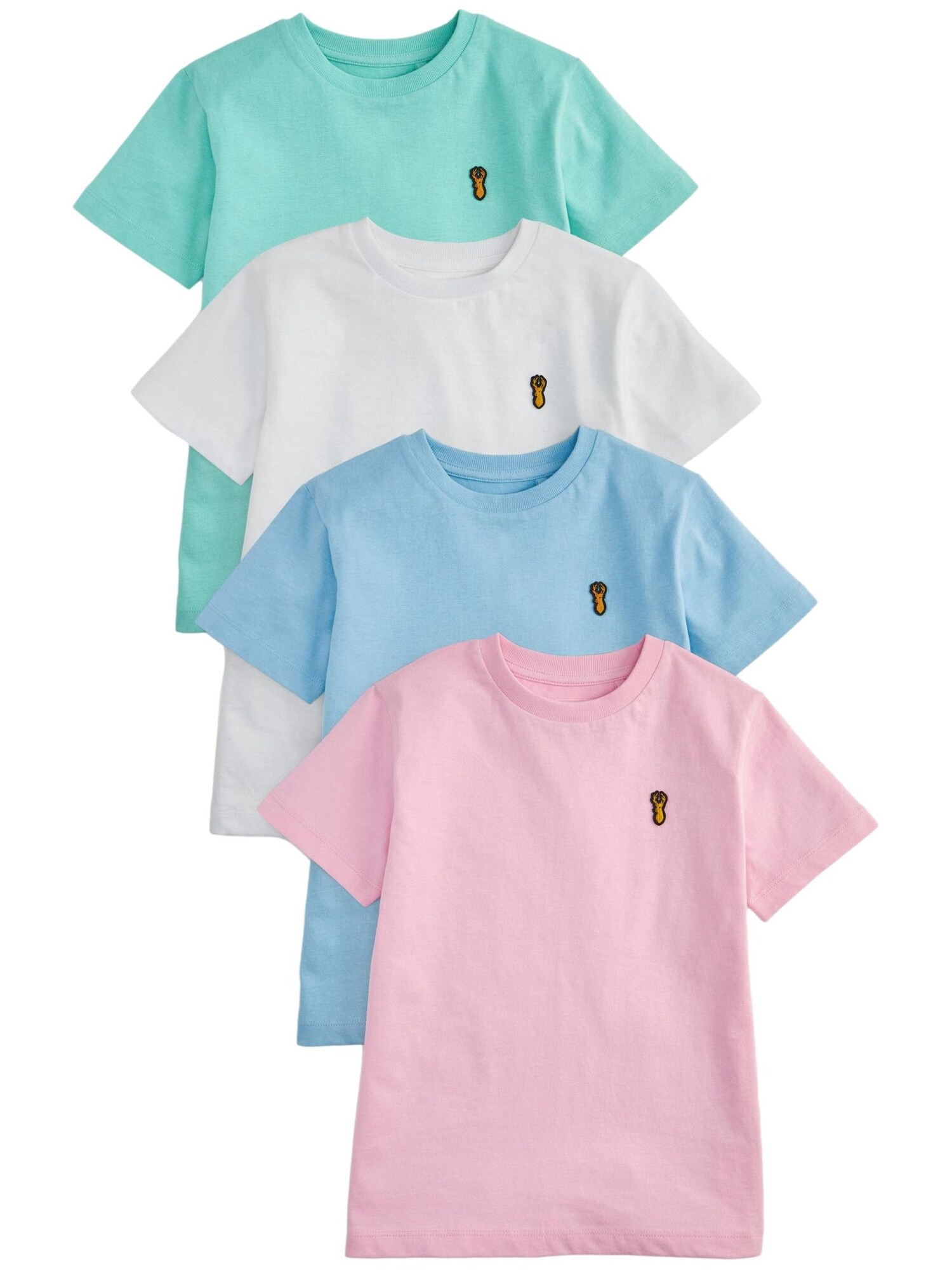 Next Tricou  azuriu / verde deschis / roz / alb