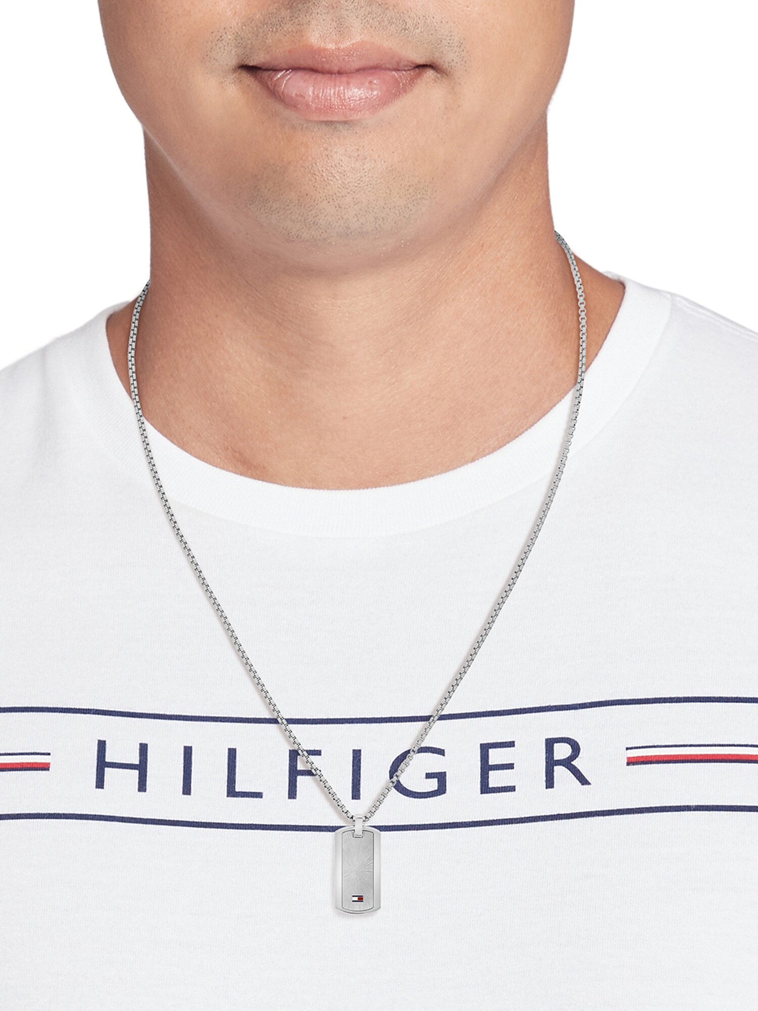 TOMMY HILFIGER Lánc 'JAMESON'  tengerészkék / vérvörös / ezüst termék 2. képe