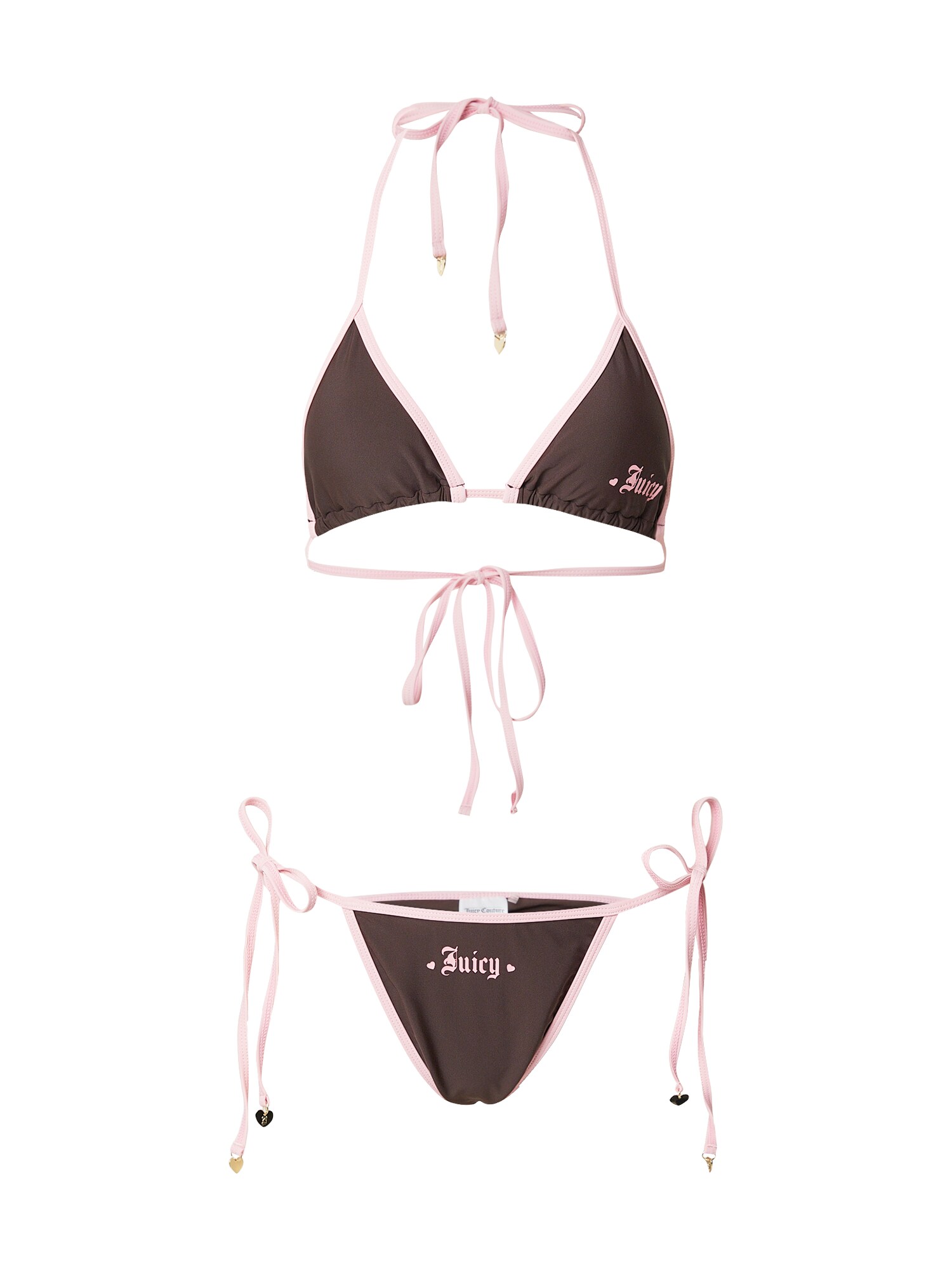 Juicy Couture Costum de baie două piese 'TAIHITI CHARM GOTHIC'  ciocolatiu / roz pastel