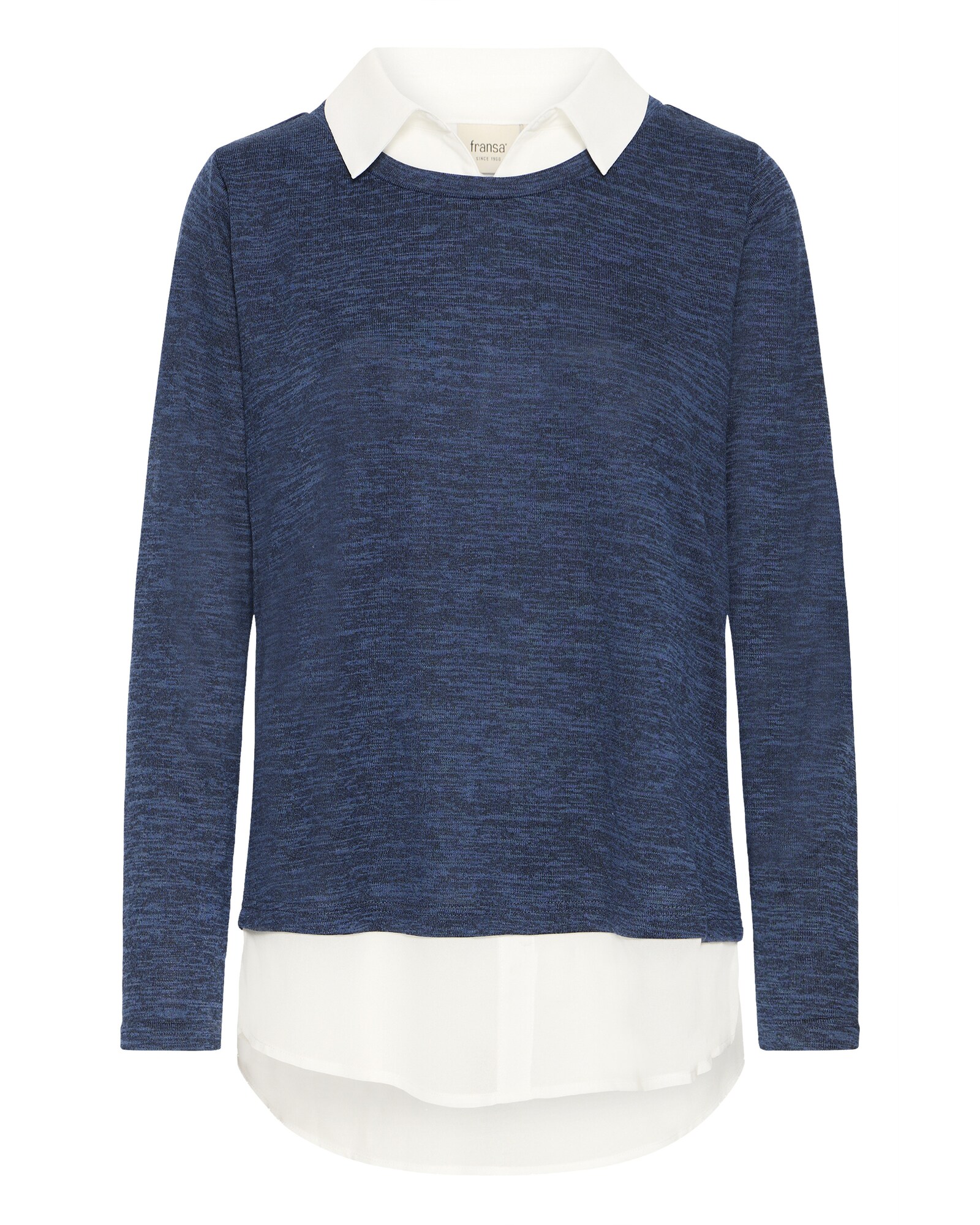Fransa Jersey 'EMMIE'  azul oscuro / blanco