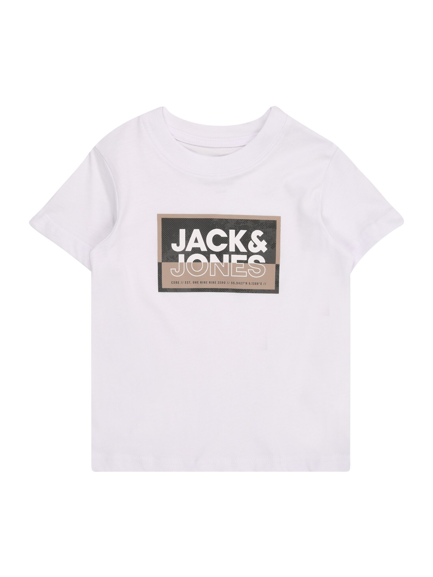 JACK & JONES MINI Póló 'JCOLOGAN'  sötét bézs / fekete / fehér akciós termékkép 1