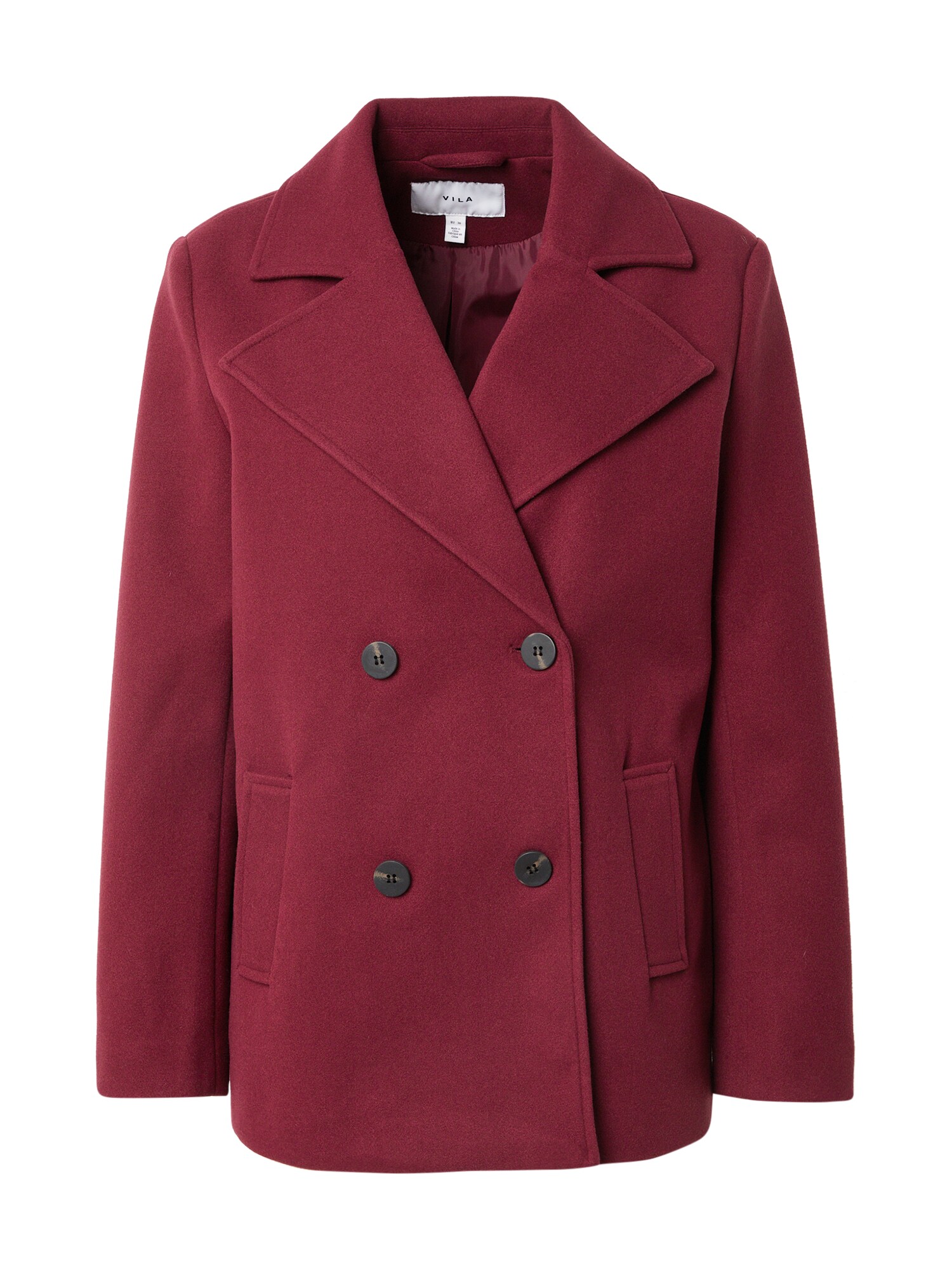 VILA Palton de primăvară-toamnă VIMETTE  roșu vin