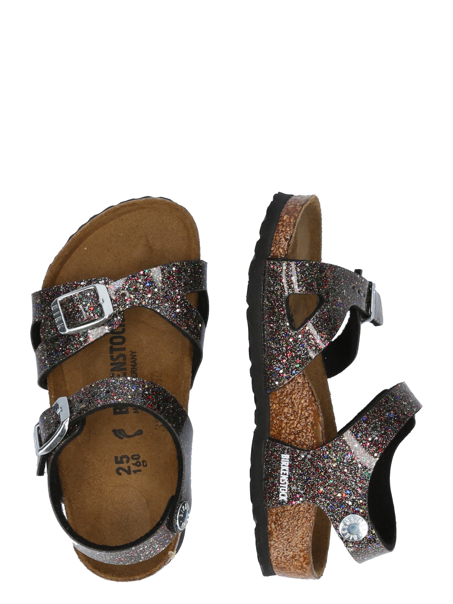 BIRKENSTOCK Nyitott cipők 'Rio'  kék / piros / fekete / ezüst termék 2. képe
