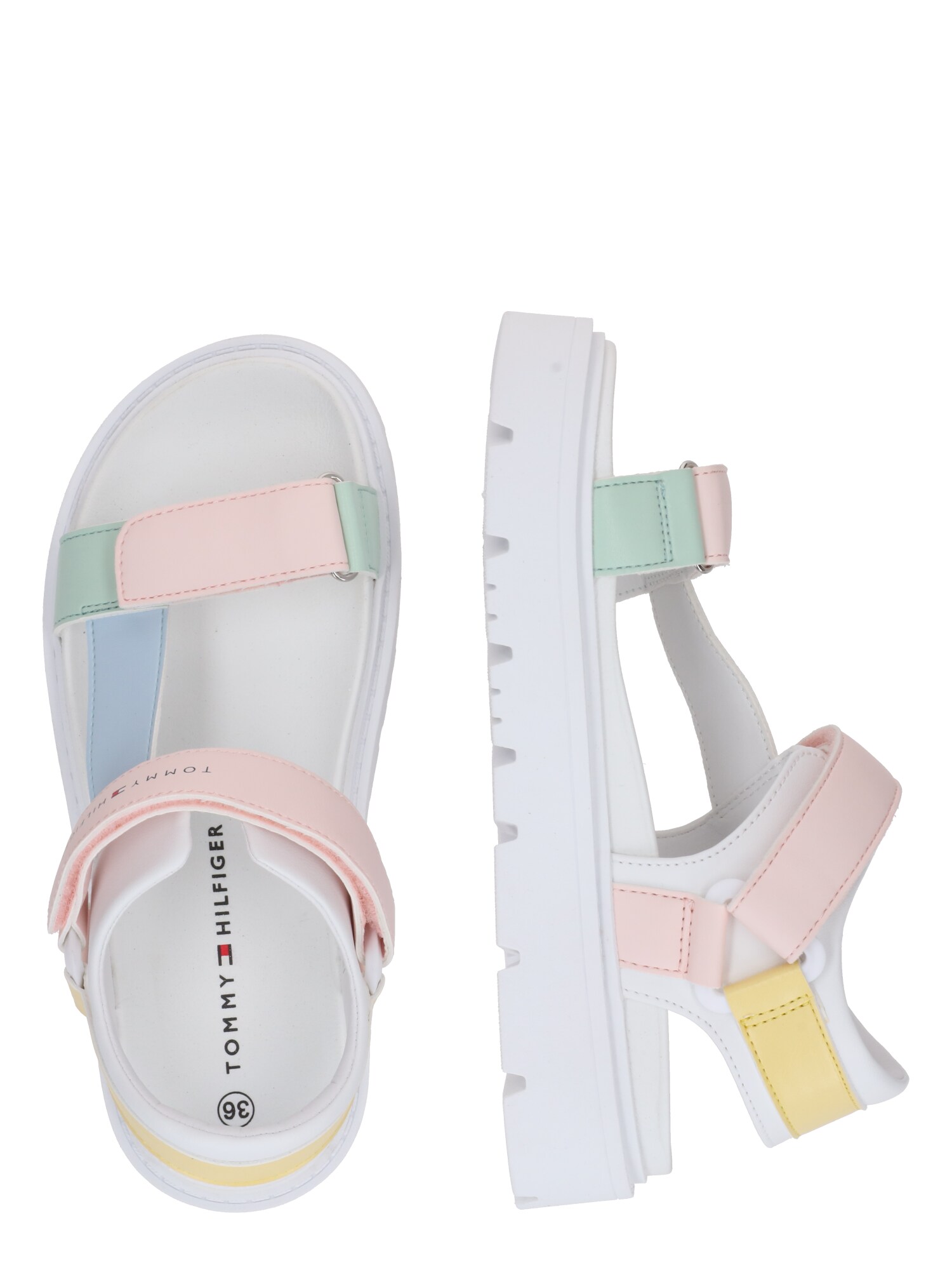 TOMMY HILFIGER Szandálok  pasztellkék / sárga / menta / rózsaszín termék 2. képe
