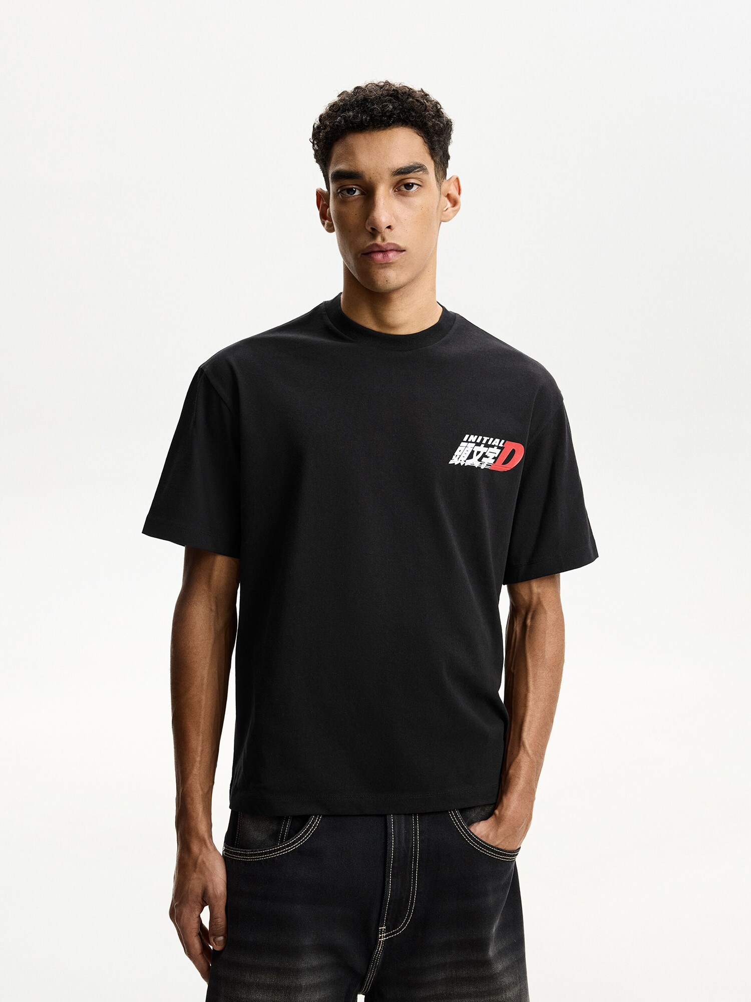 Bershka Póló  gránátalma / fekete / fehér termék 2. képe