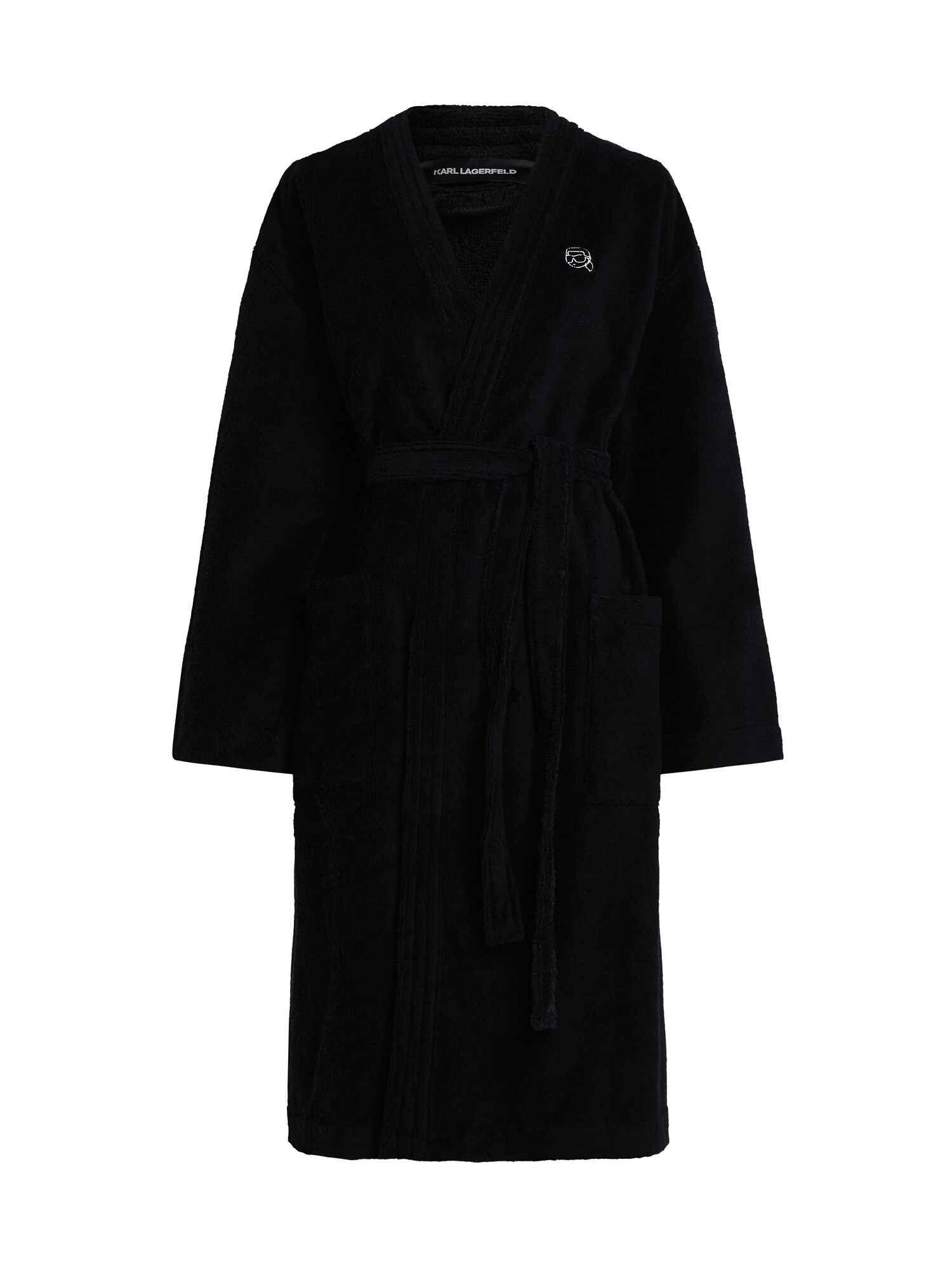 Karl Lagerfeld Halat de baie lung IKON  negru