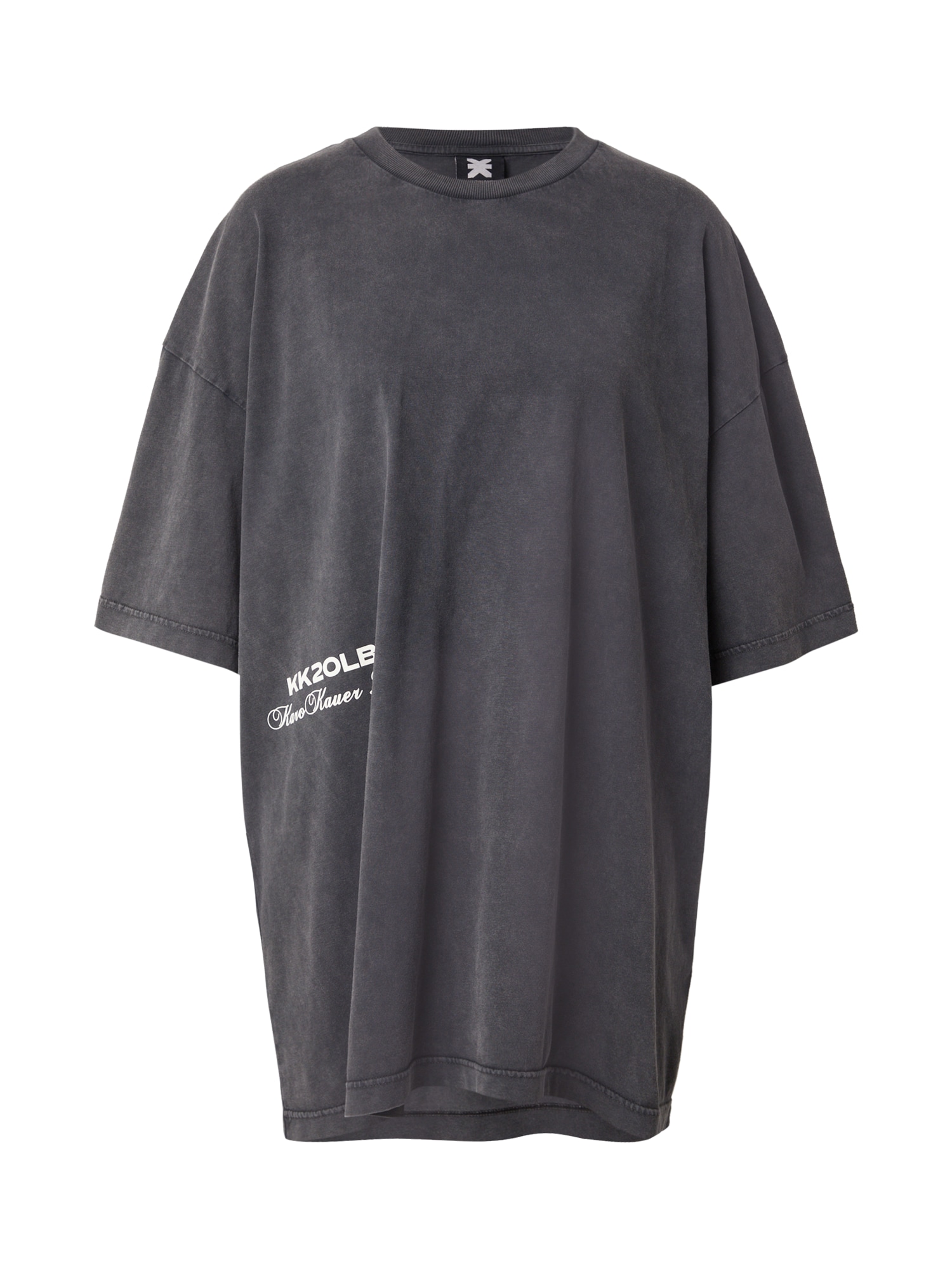 Karo Kauer Tricou supradimensional  gri închis / alb