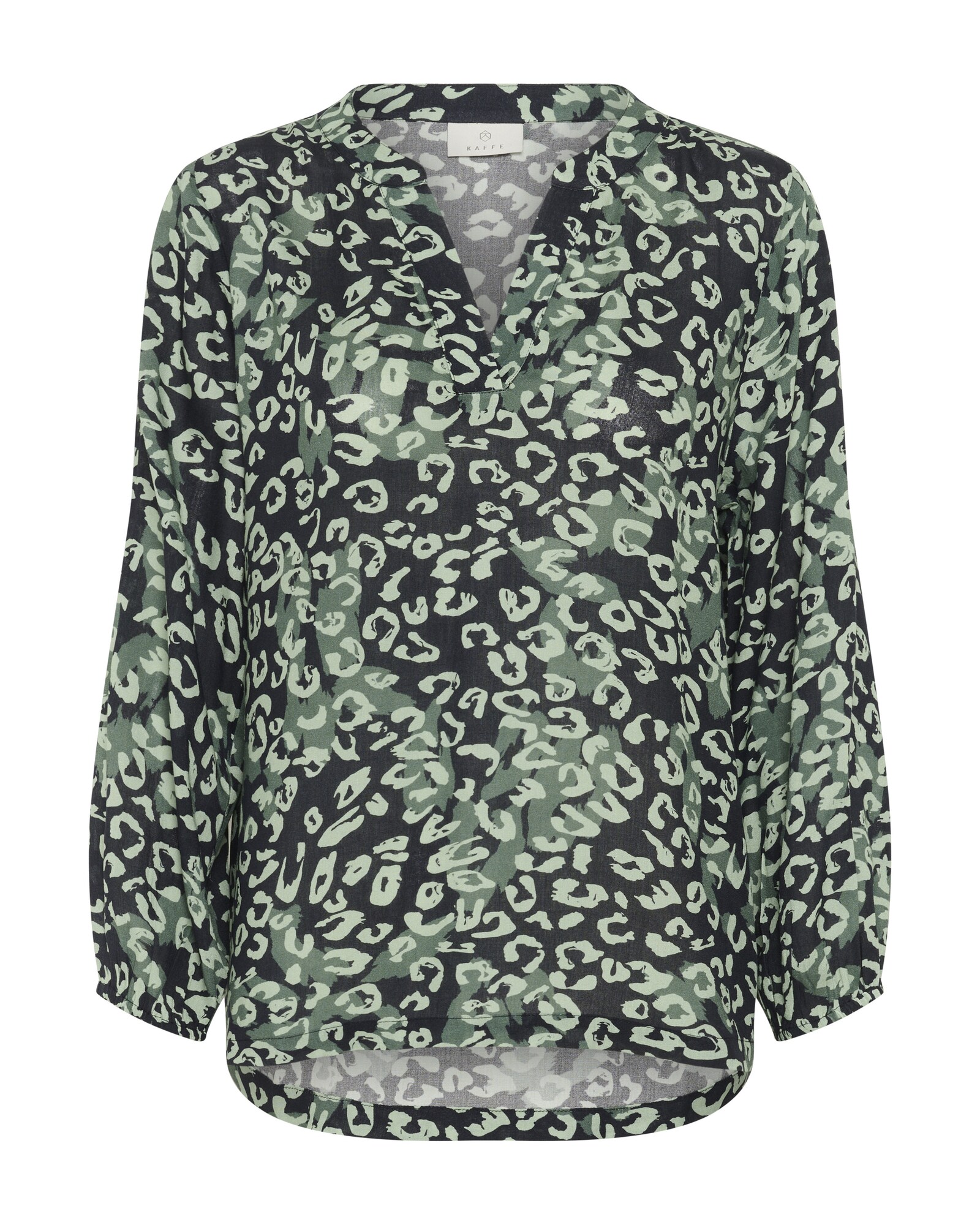 Kaffe Blusa 'KAJanne'  verde / verde pastel / negro