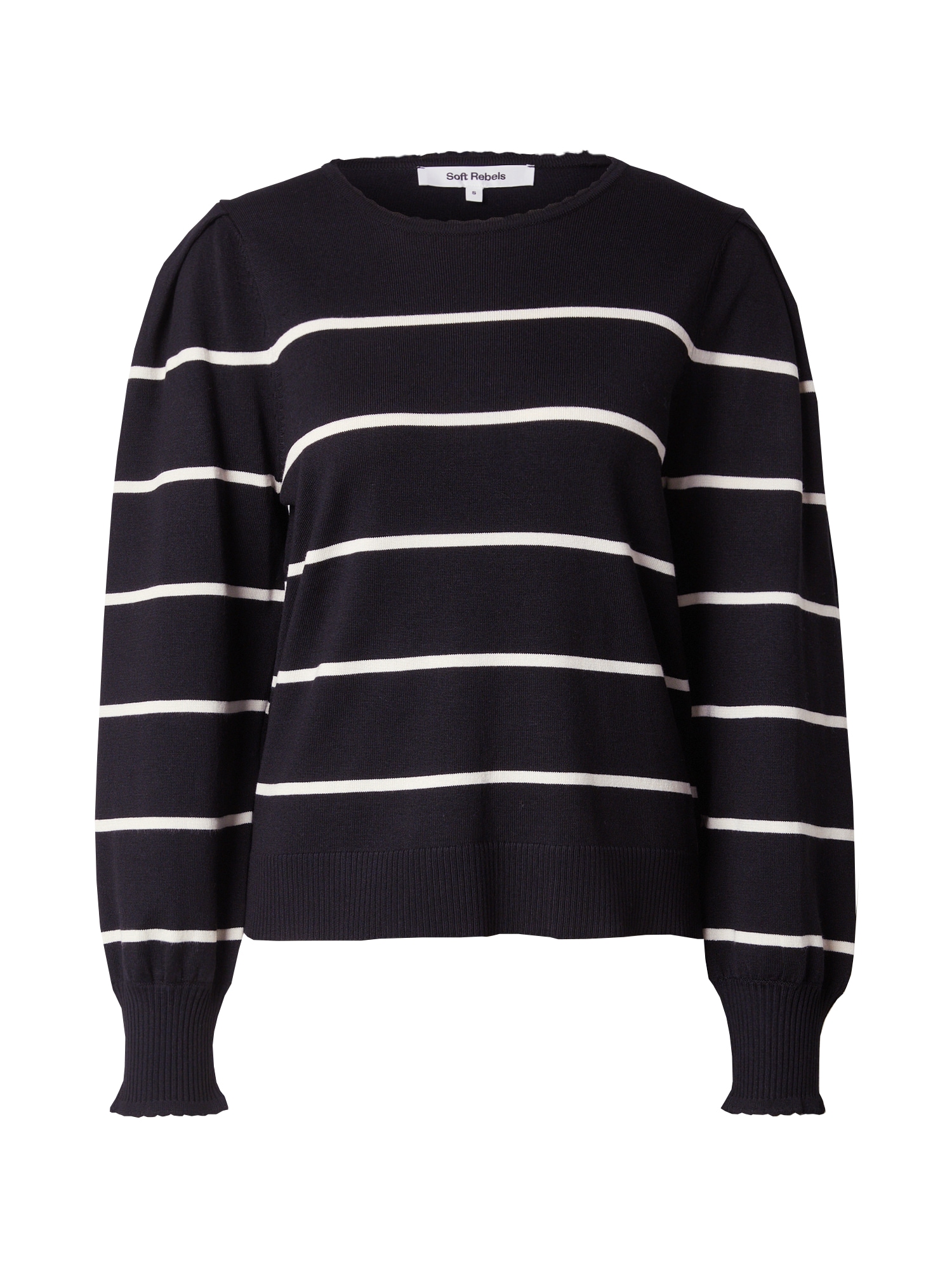 Soft Rebels Pulover Analia  negru / alb