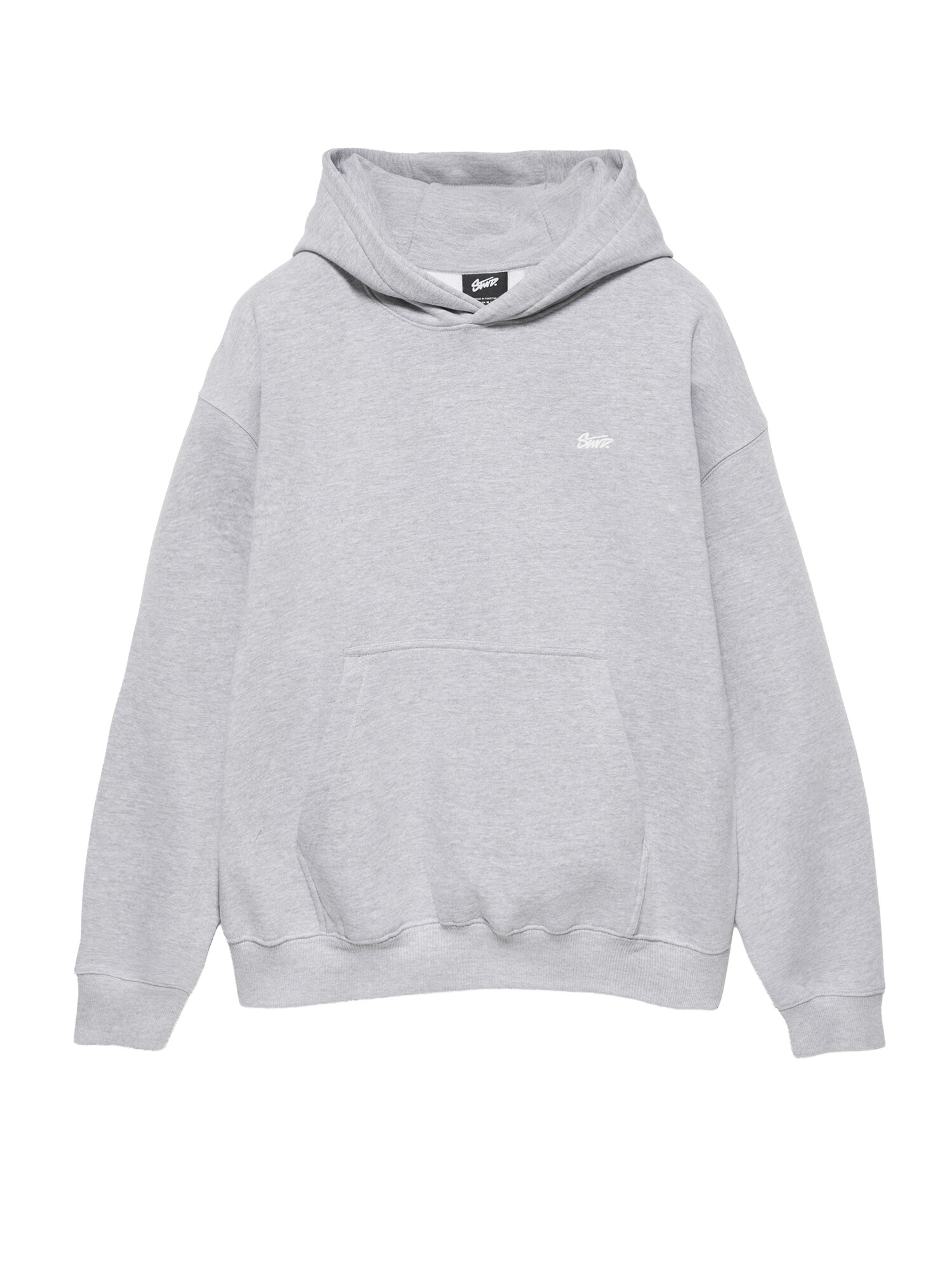 Pull&Bear Bluză de molton STWD gri amestecat / alb