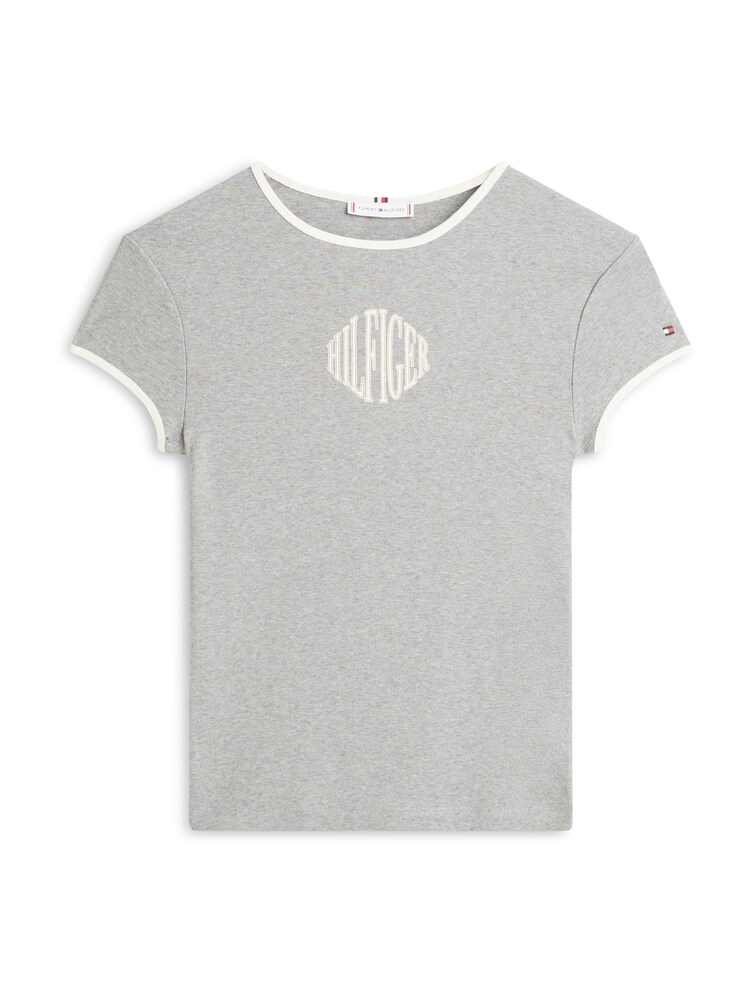 TOMMY HILFIGER T-Shirt 'RINGER' Damen Größe XS beige / grau / weiß