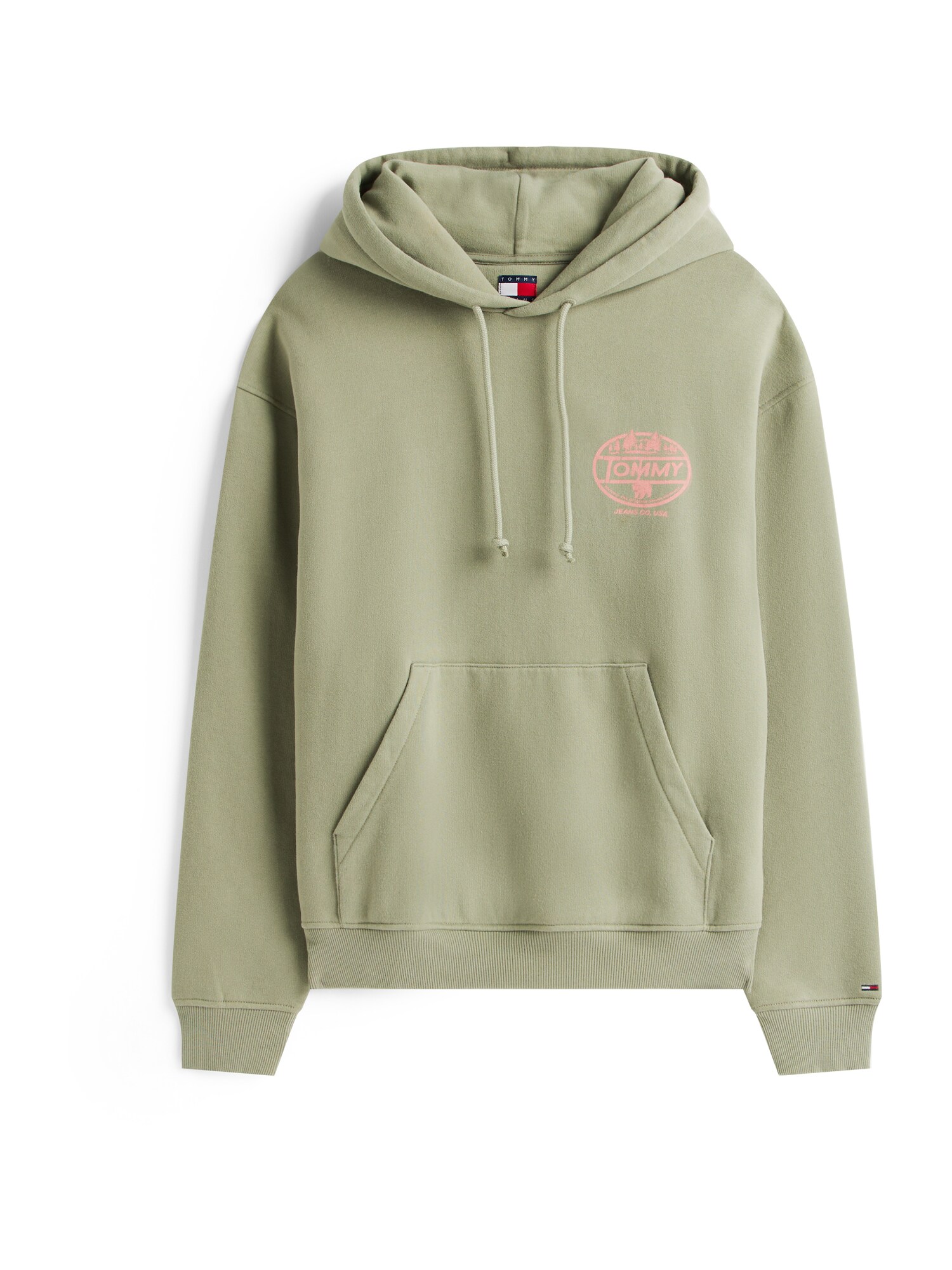 Tommy Jeans Bluză de molton NOVELTY  verde pastel / alb