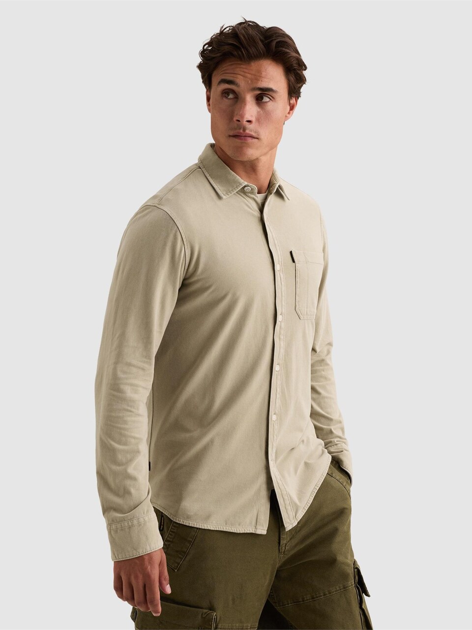 Skjorta 'Shirt with garment-dye wash and chest pocket'
