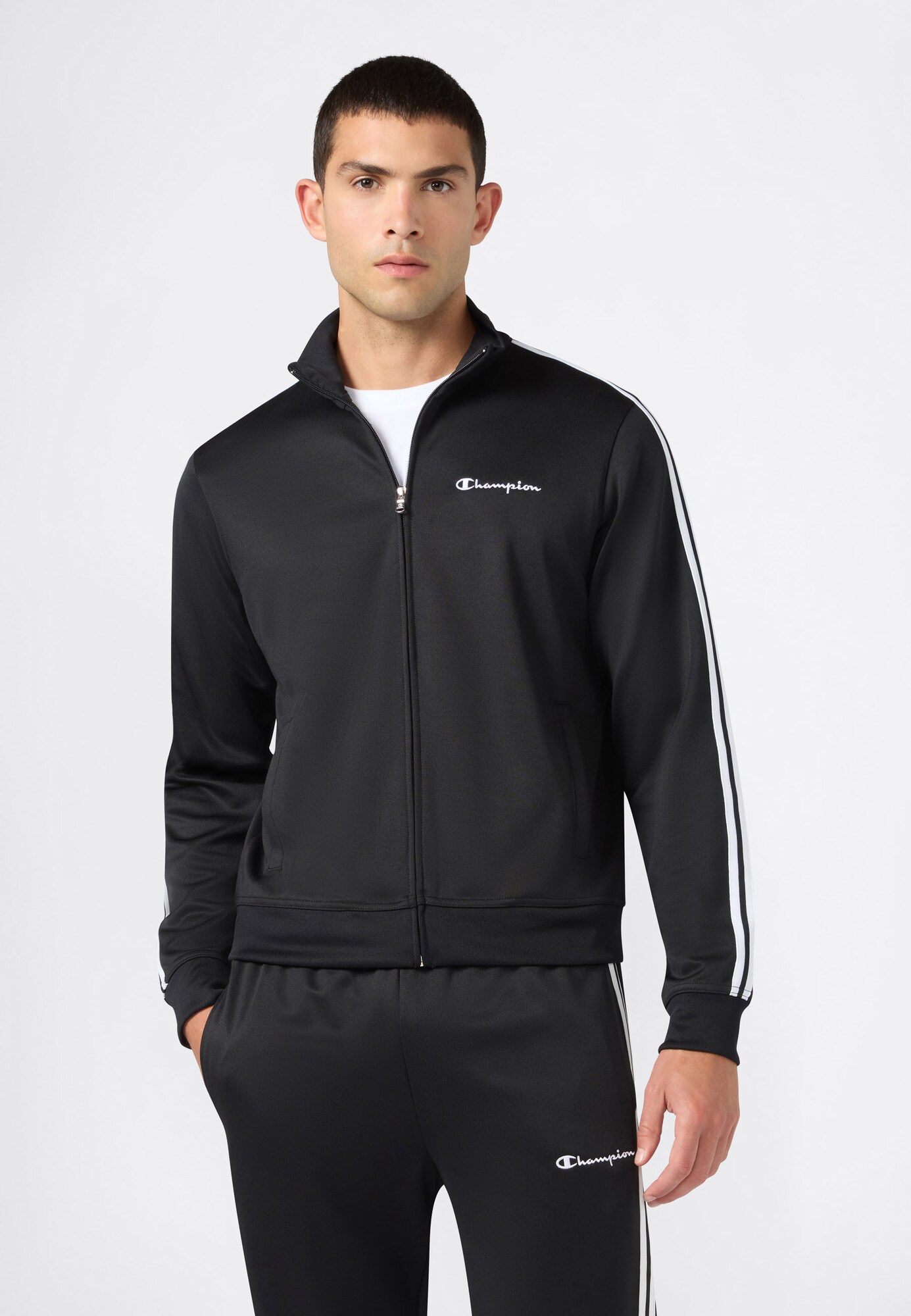 Champion Sudadera con cremallera negro / blanco – imagen 6