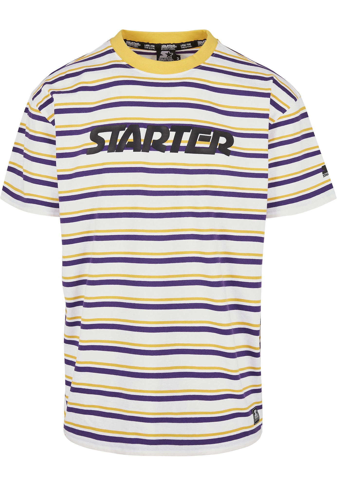 Starter Black Label Marškinėliai geltona / tamsiai violetinė / juoda / balta