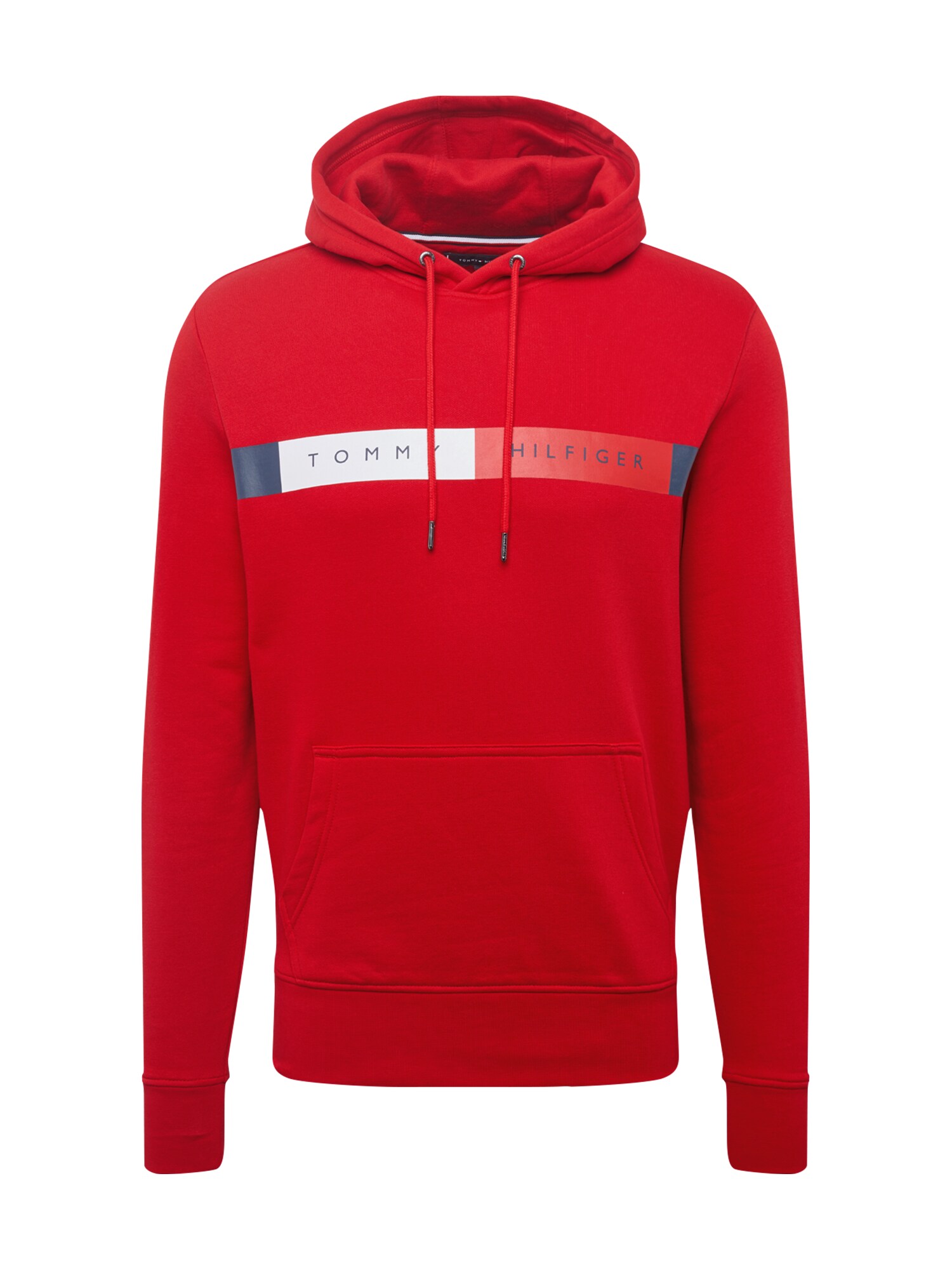TOMMY HILFIGER Megztinis be užsegimo  raudona / balta / nakties mėlyna