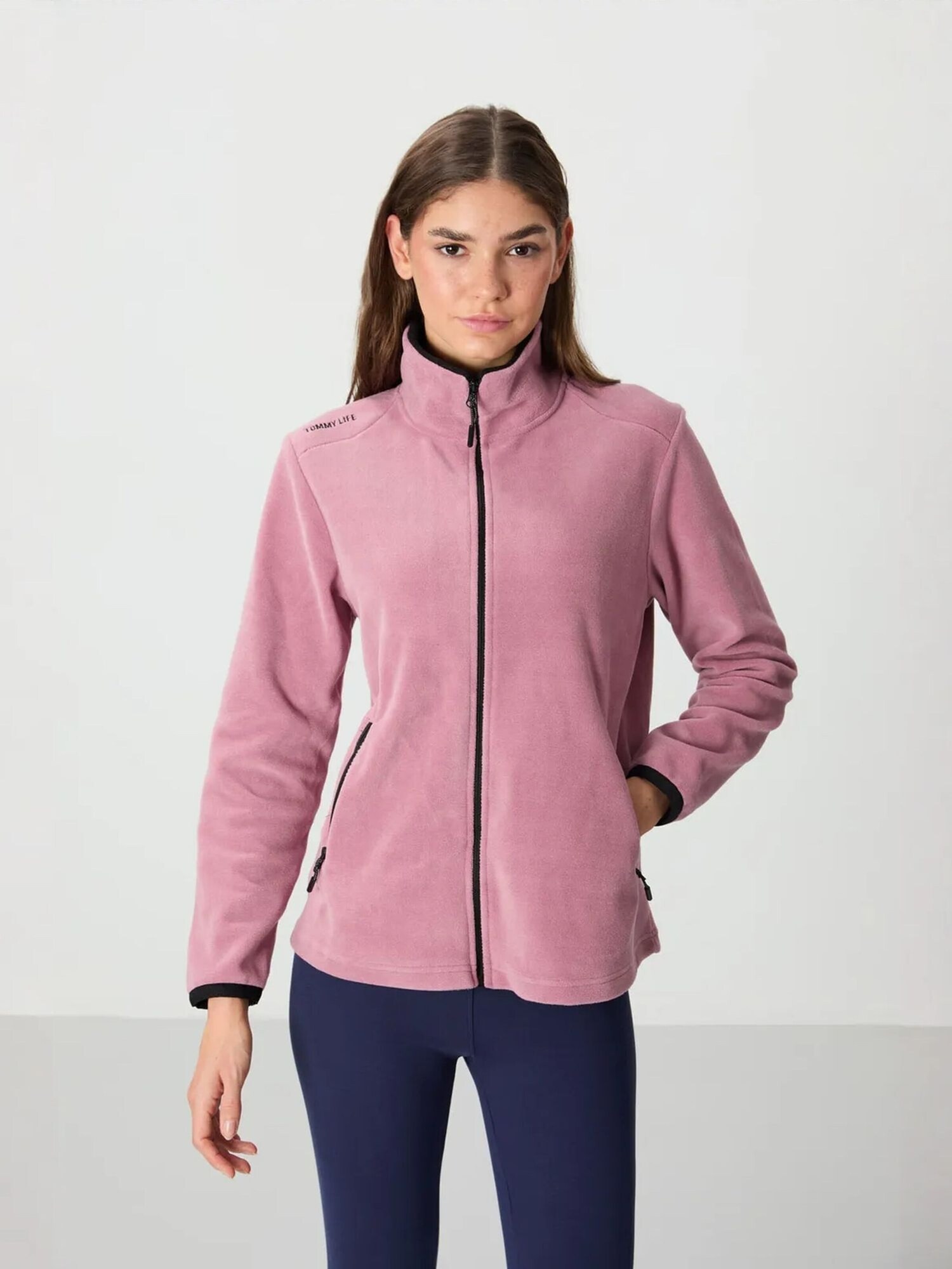 Tommy Life Flis jakna sivkasto ljubičasta (mauve)