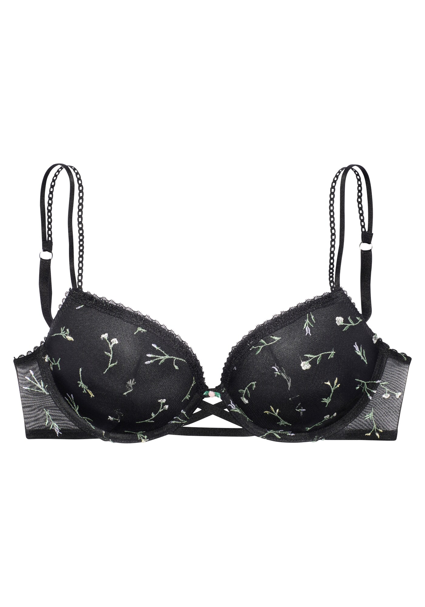 VIVANCE Sutien  verde pastel / negru / alb murdar