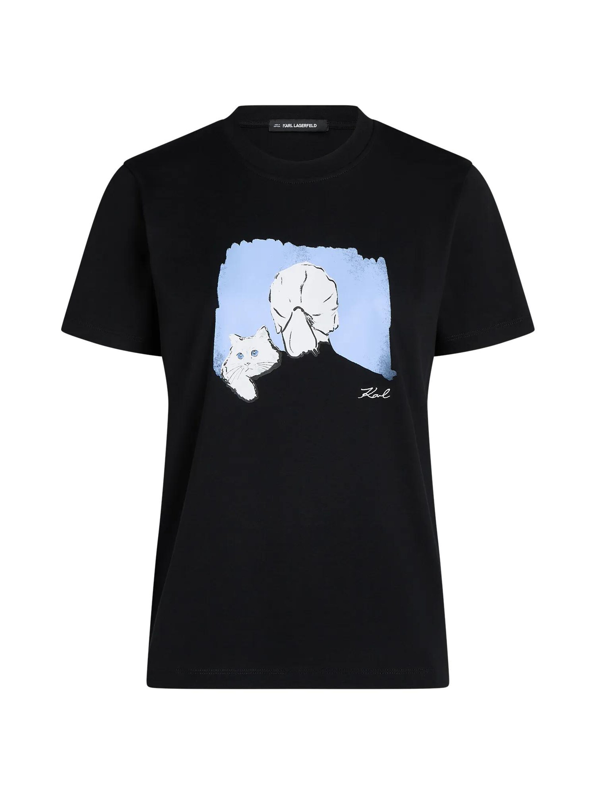 Karl Lagerfeld T-shirt ljusblå / svart herr
