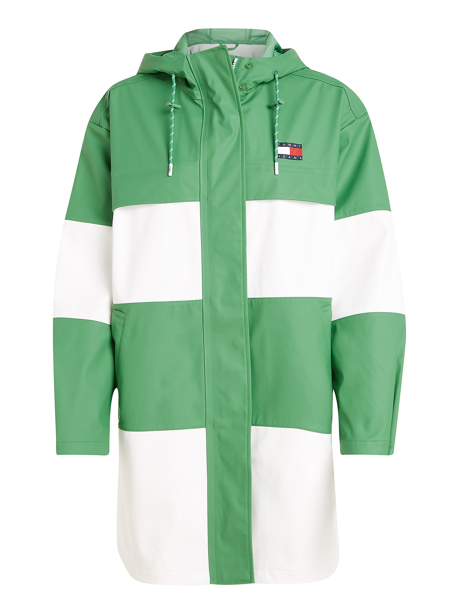 Tommy Jeans Prehodna jakna  zelena / bela