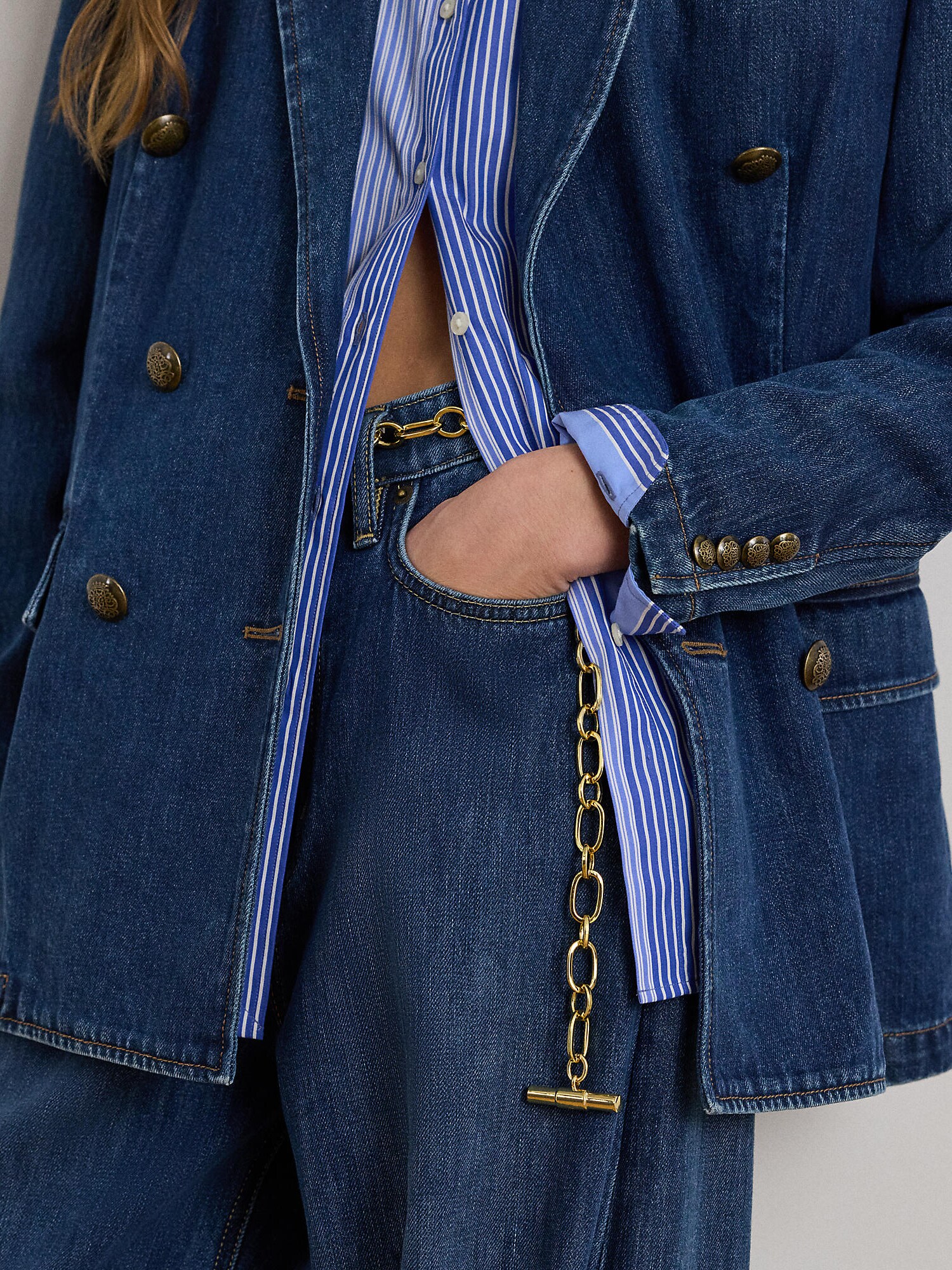 Lauren Ralph Lauren Blejzer  modrá denim (obrázok 5)