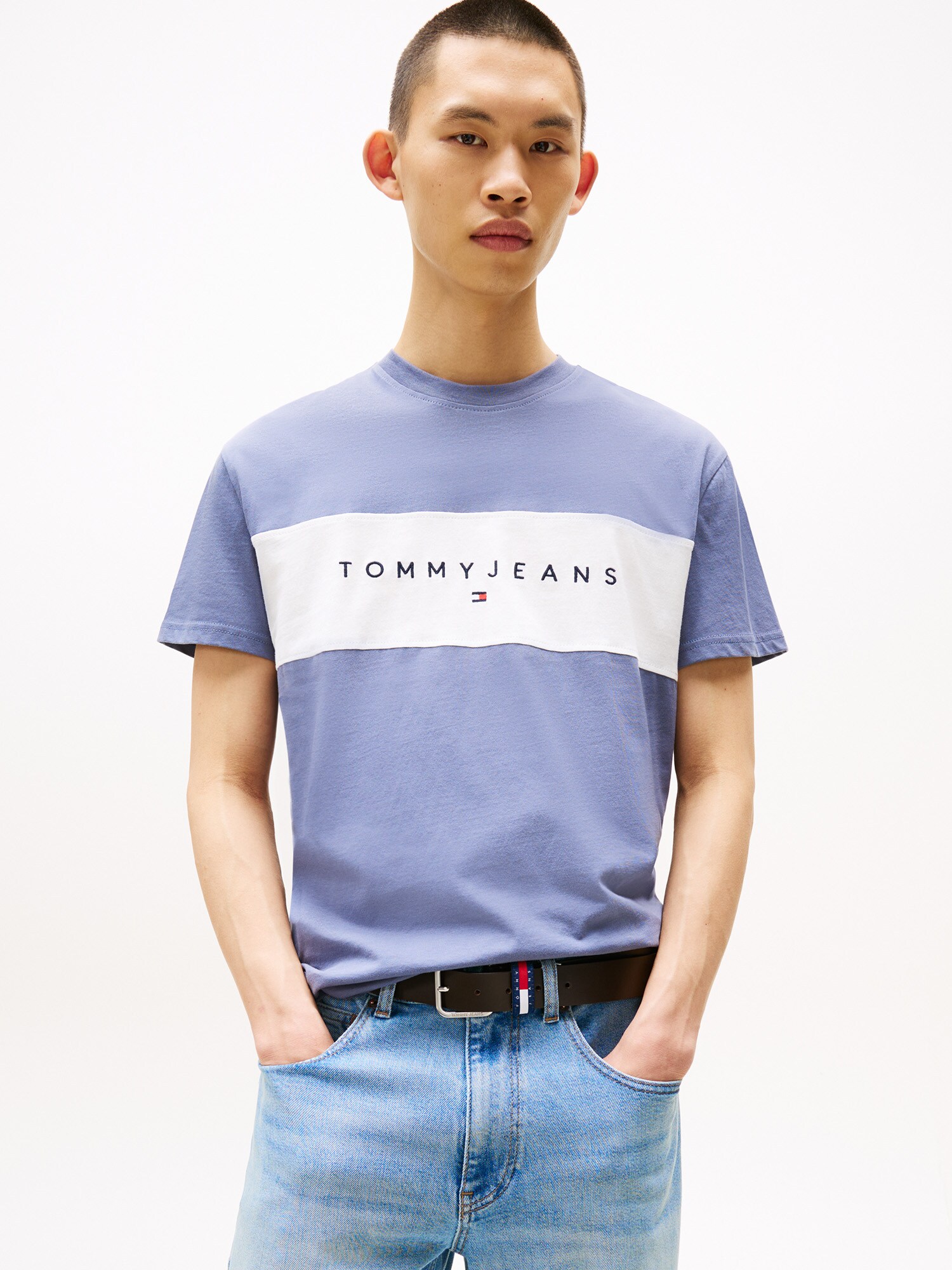 Tommy Jeans Póló  tengerészkék / galambkék / fehér termék 2. képe