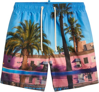 Superdry Zwemshorts Royal blue/koningsblauw / Rosa / Zwart