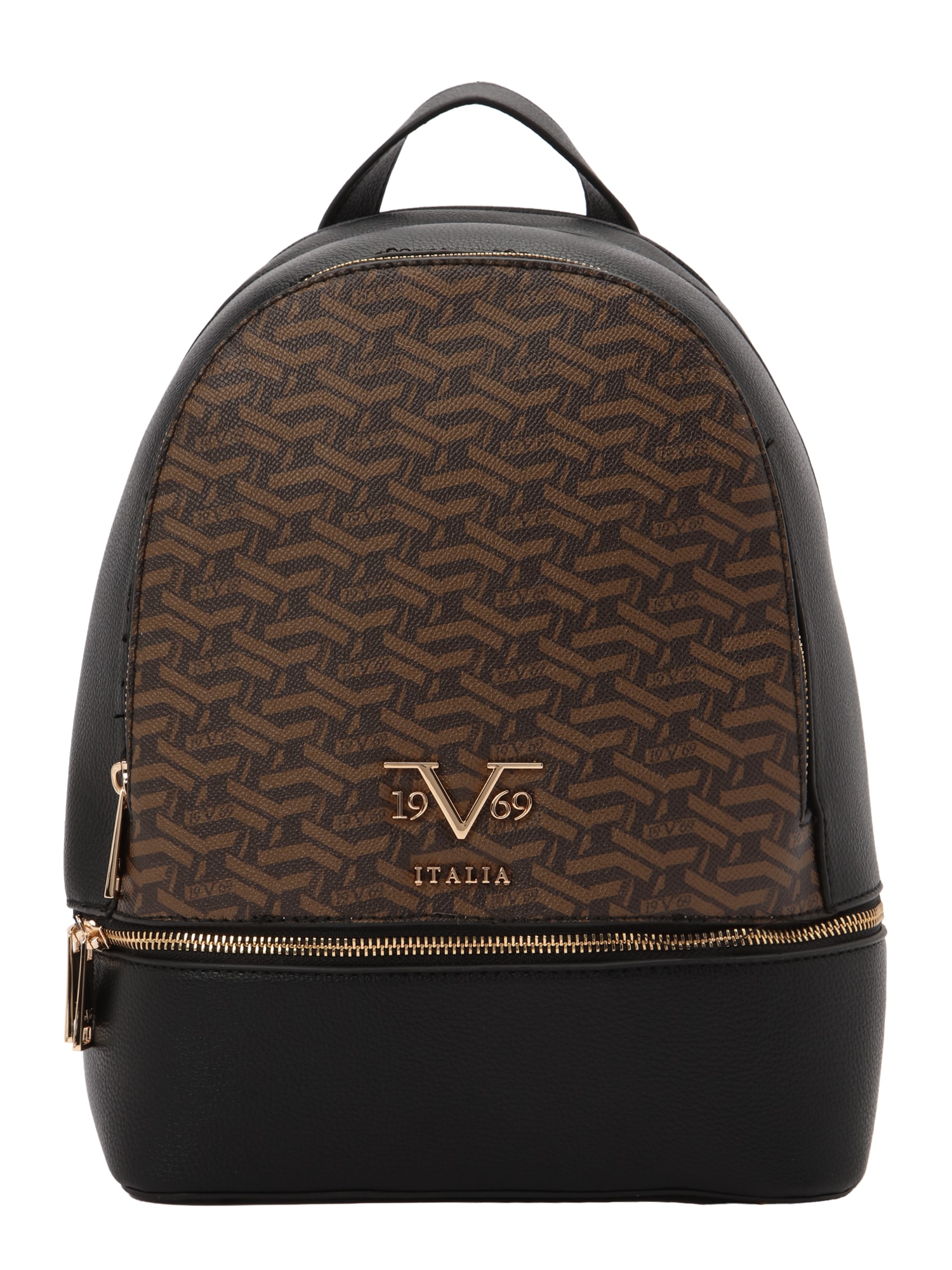 19V69 ITALIA Mochila 'Robi AOP'  marrón / negro