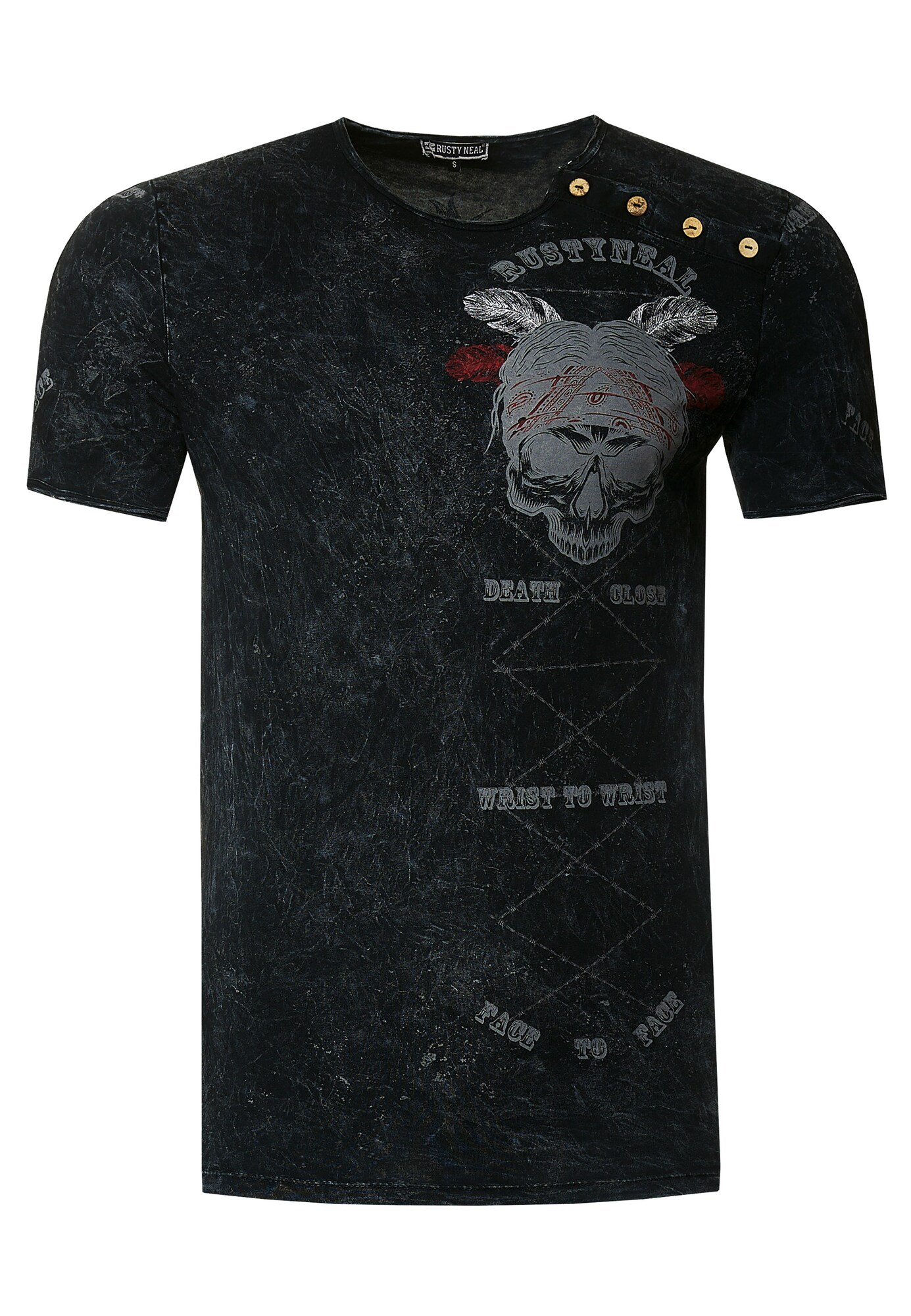 Thumbnail - Rusty Neal T-Shirt mit verwaschenem plakativem Print