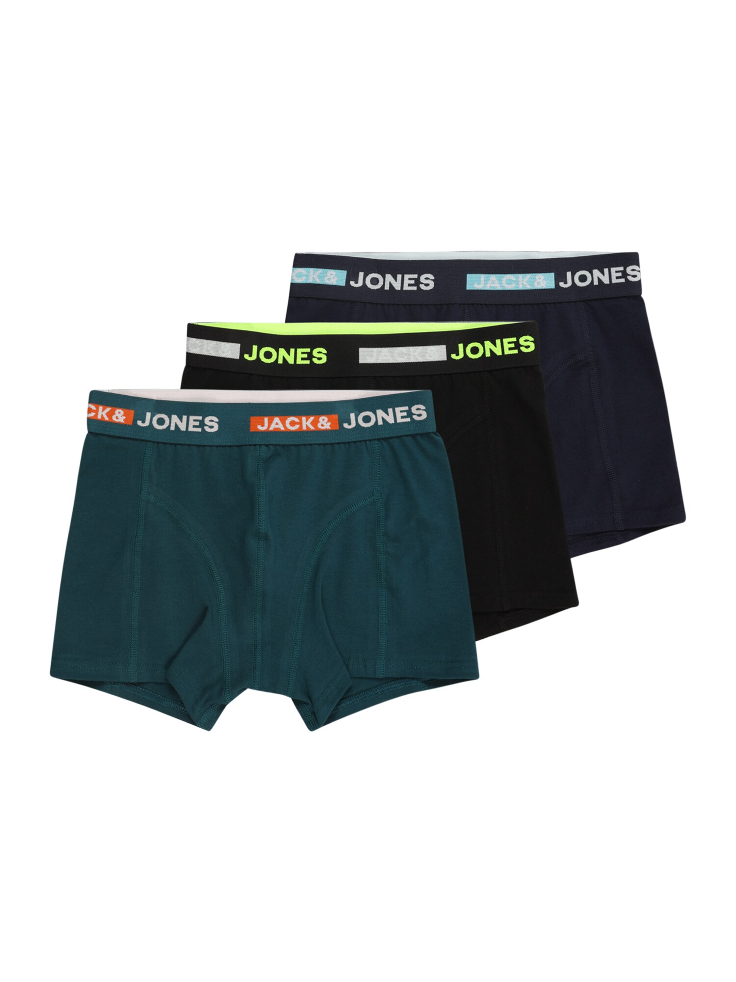 Jack & Jones Junior Nohavičky  námornícka modrá / petrolejová / čierna / biela