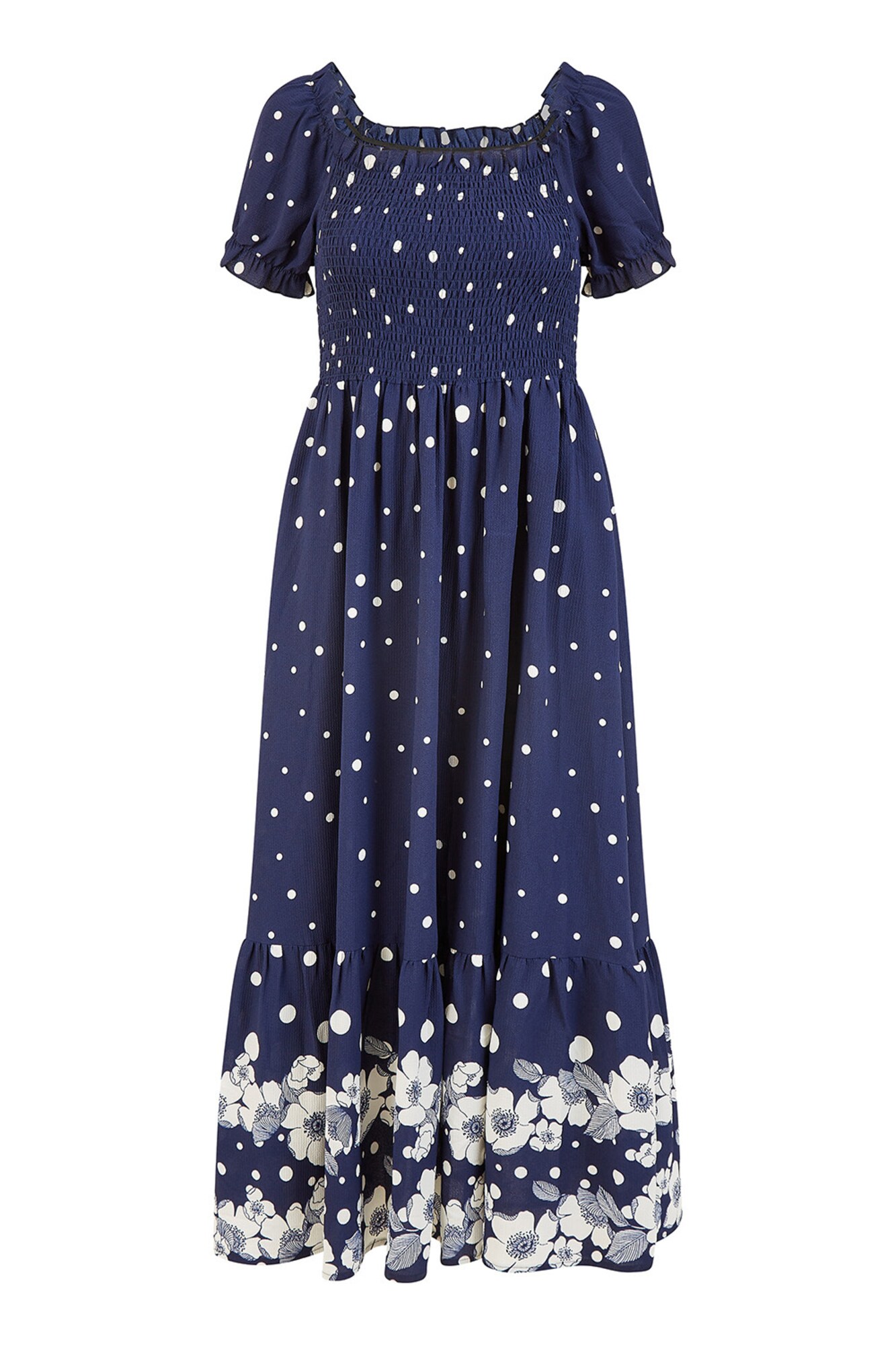 Mela London Rochie de vară  bleumarin / alb