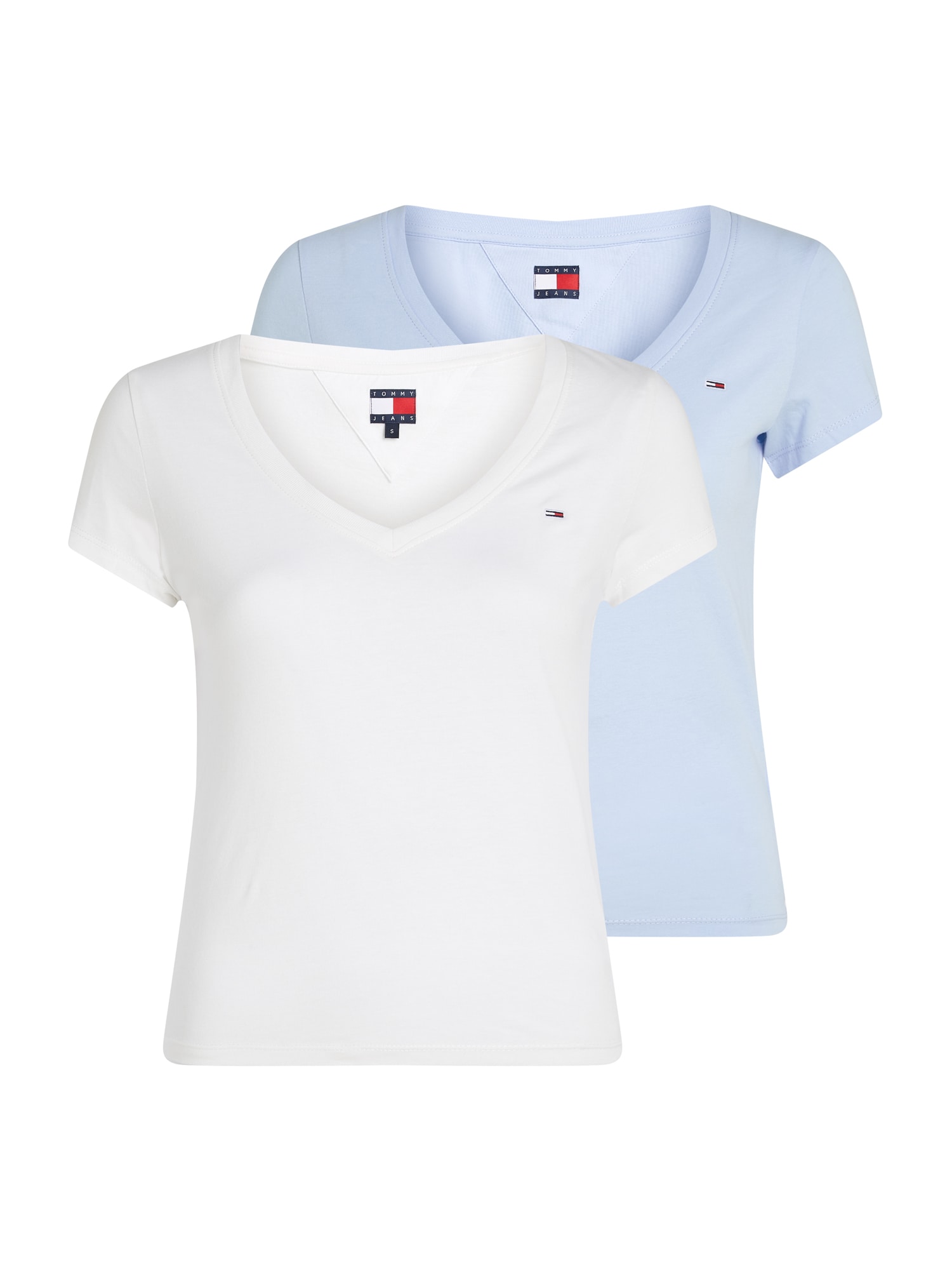 Tommy Jeans Tricou  albastru deschis / alb