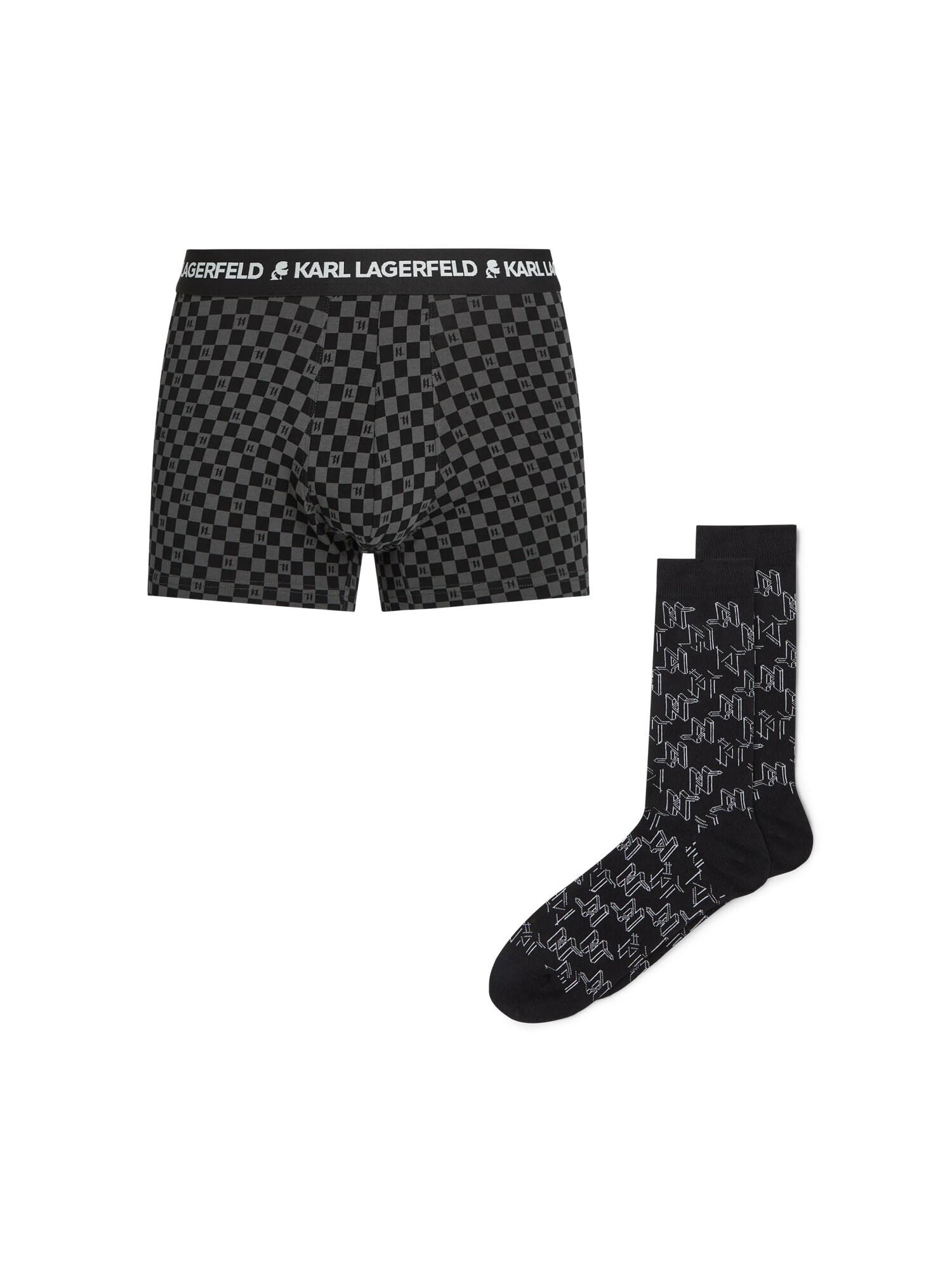 Karl Lagerfeld Boxeri gri / negru / alb