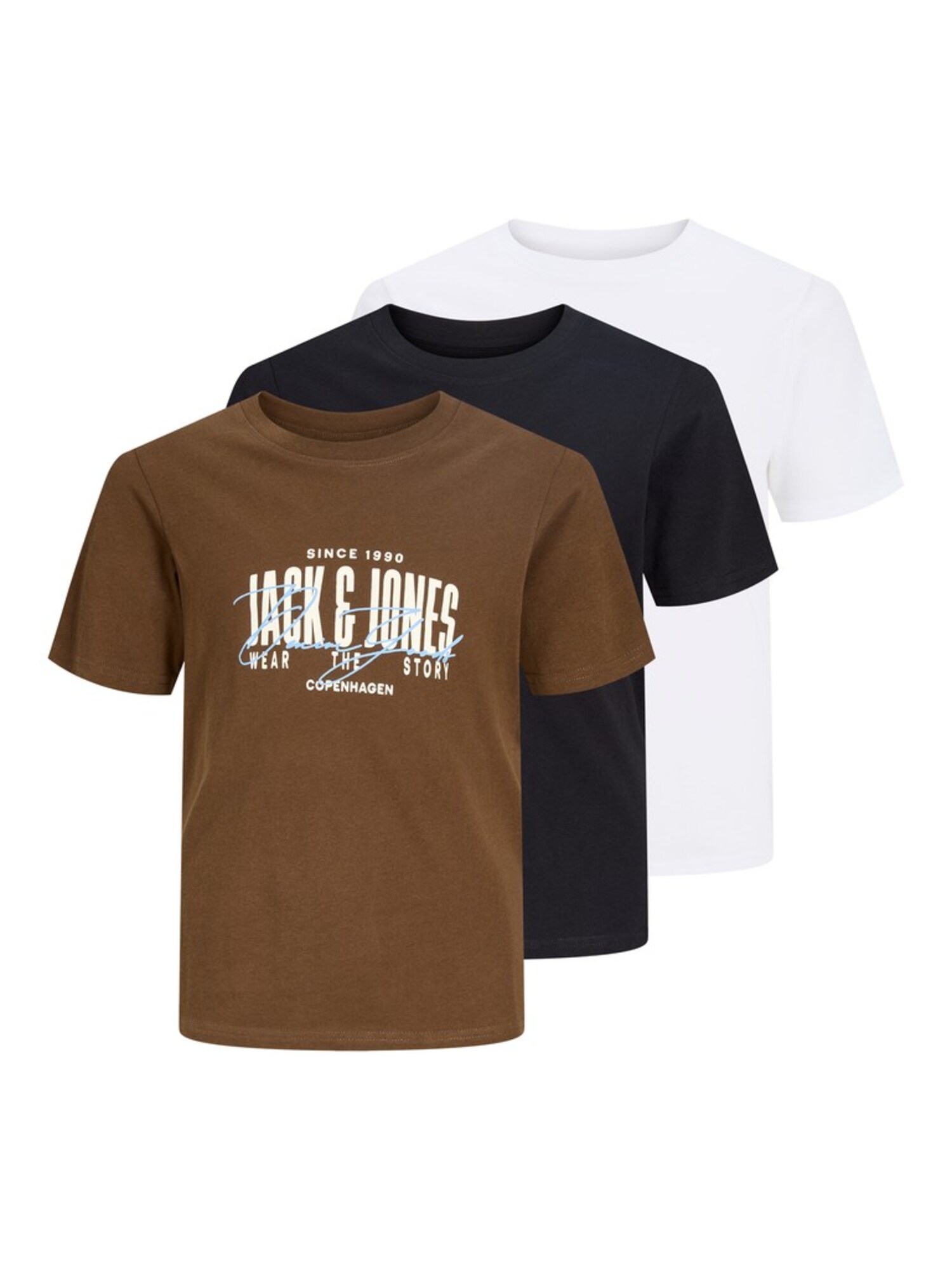 Jack & Jones Junior Tričko 'JJAERO'  svetlomodrá / hnedá / čierna / biela