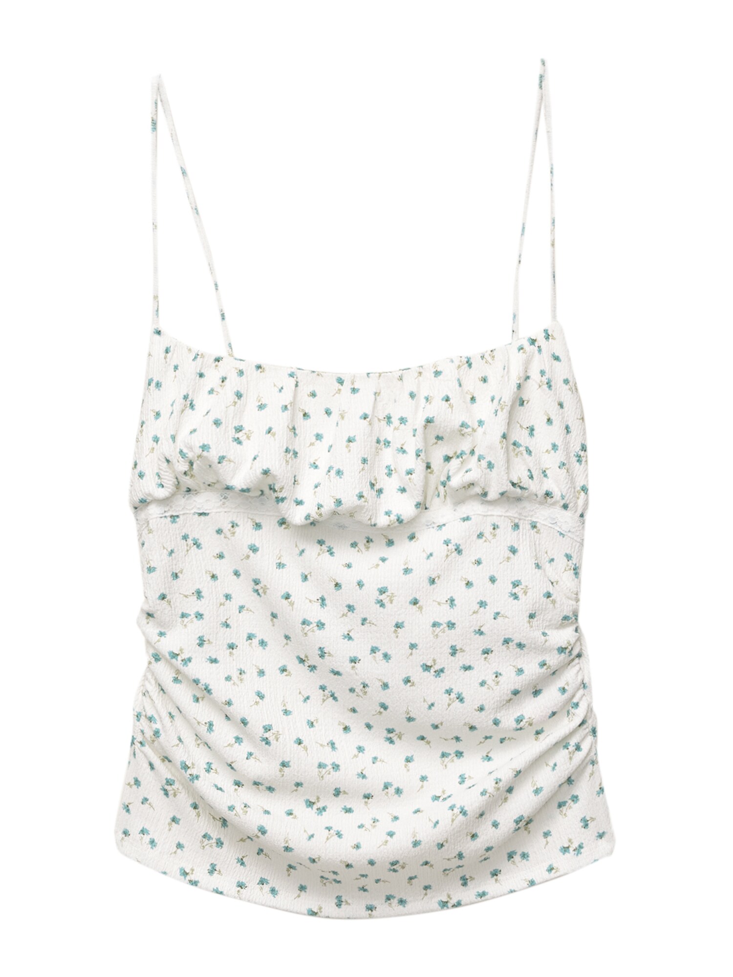 Pull&Bear Top  égkék / olíva / fehér akciós termékkép 1