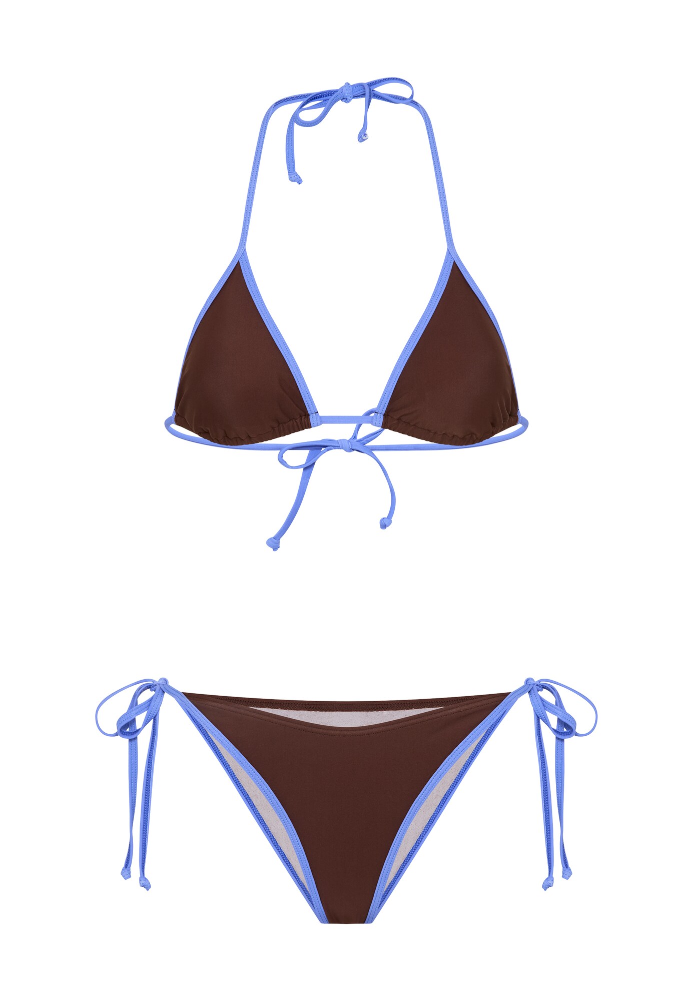 LSCN by LASCANA Bikiny  modrá denim / tmavohnedá