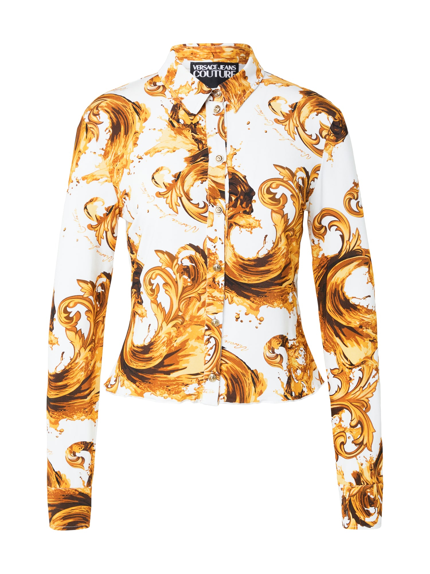 Versace Jeans Couture Bluză  ciocolatiu / galben auriu / portocaliu mandarină / alb